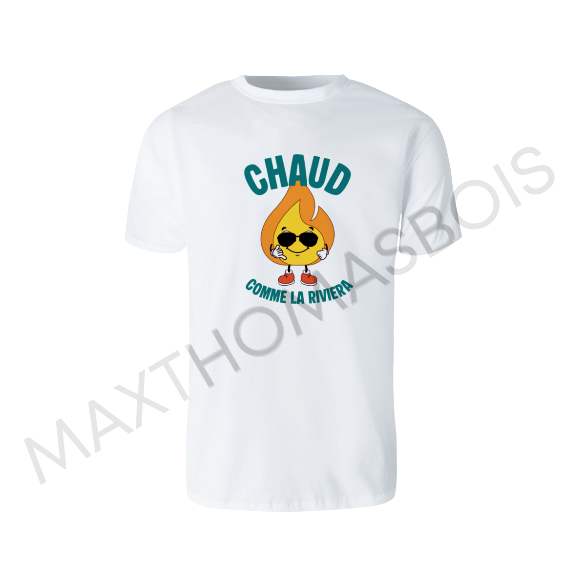 TEE SHIRT BLANC 'HUMOUR' 100% COTON - ADULTE  