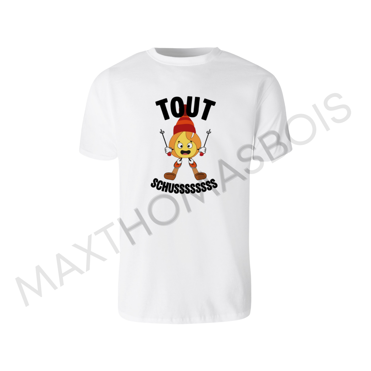 TEE SHIRT BLANC 'HUMOUR' 100% COTON - ADULTE  