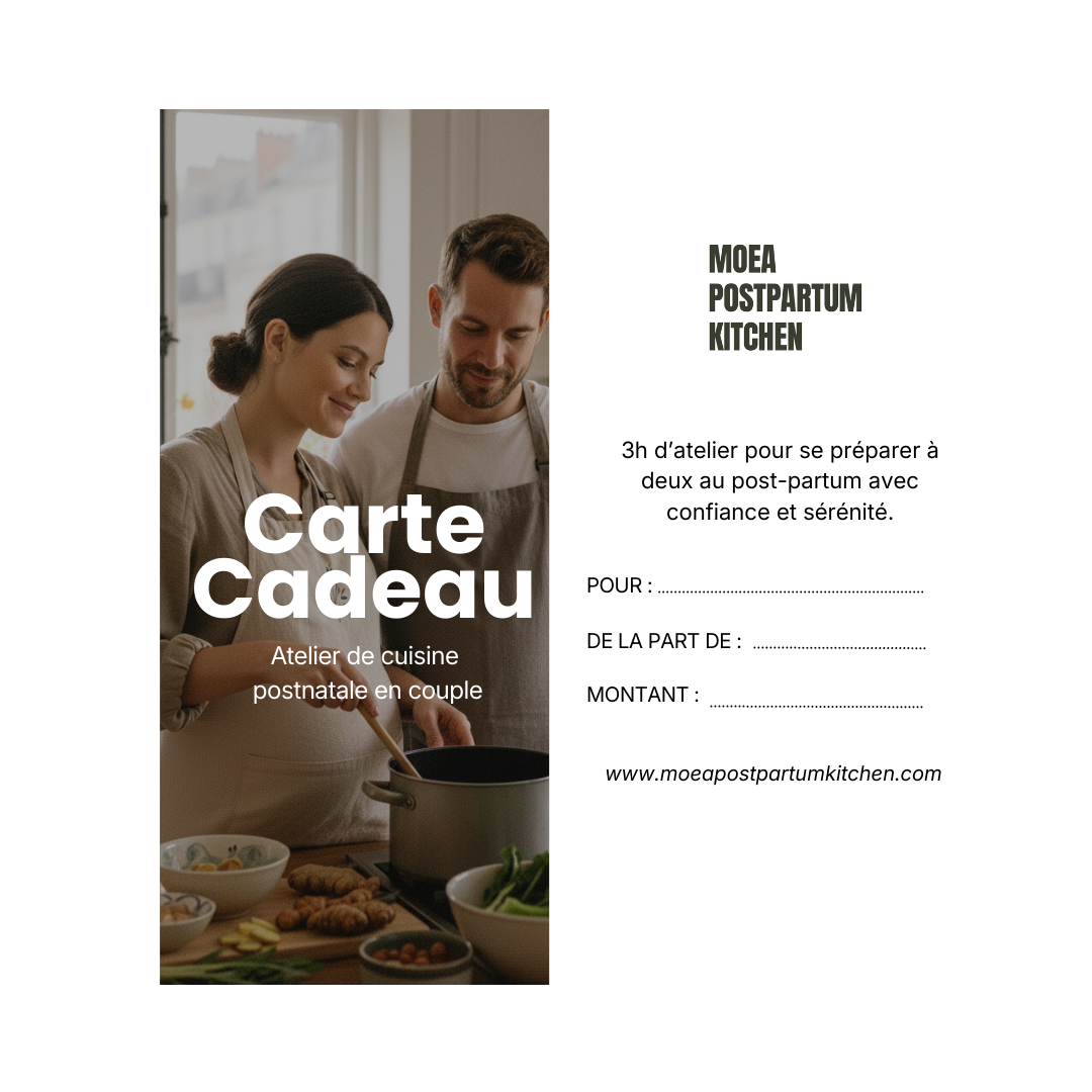 Carte Cadeau atelier de cuisine postnatale en couple