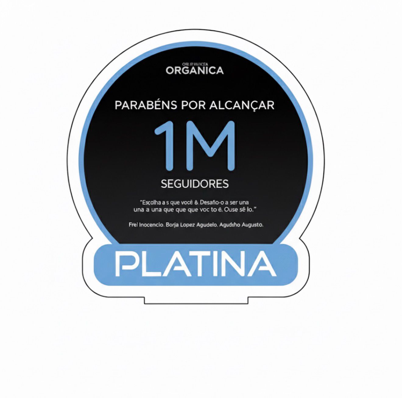 Placa de Platina 1M Seguidores