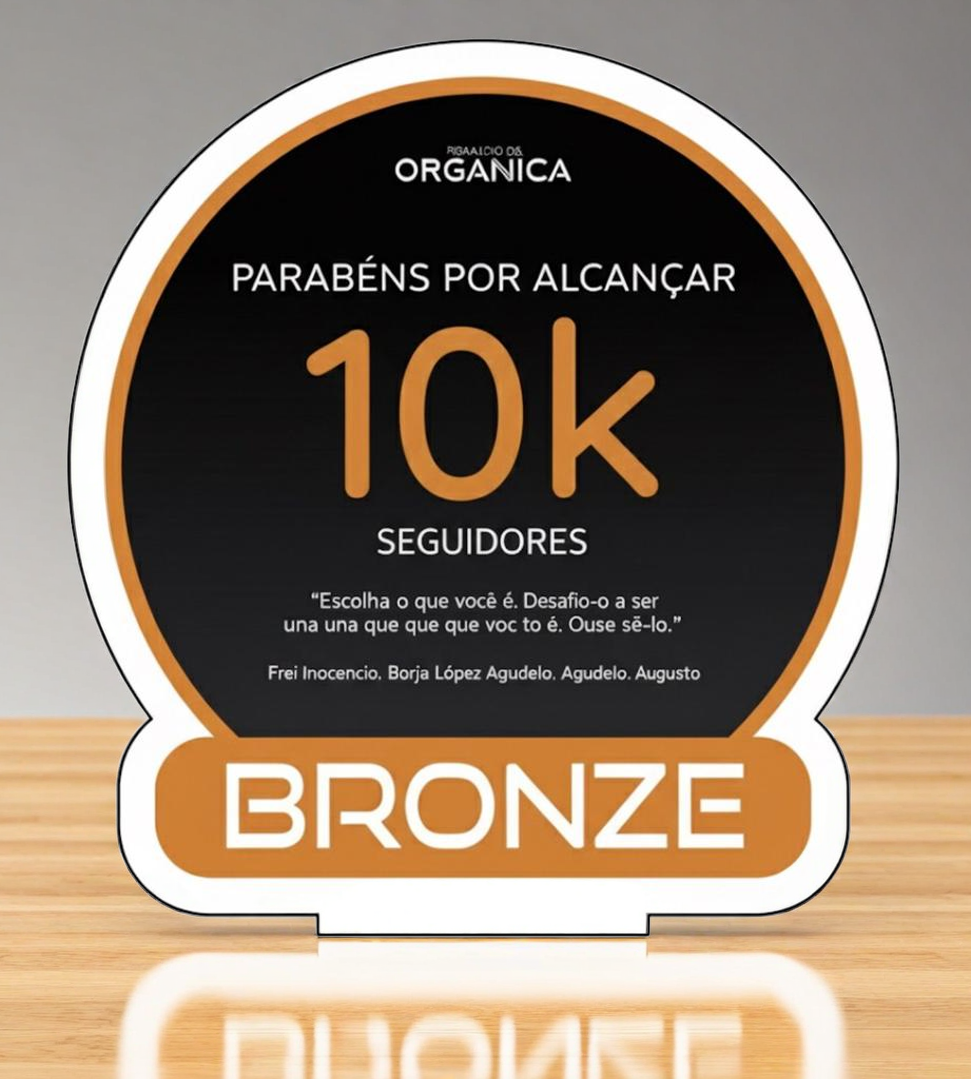 Placa de Conquista Bronze 10K Seguidores