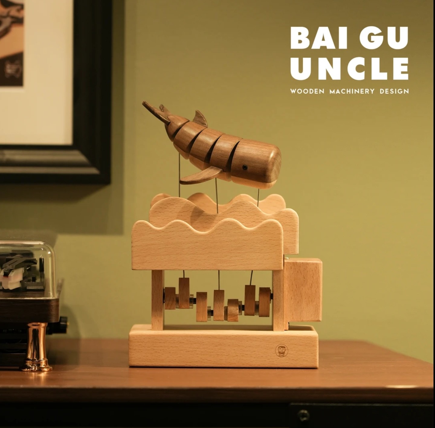 Wooden Mechanical Whale Model