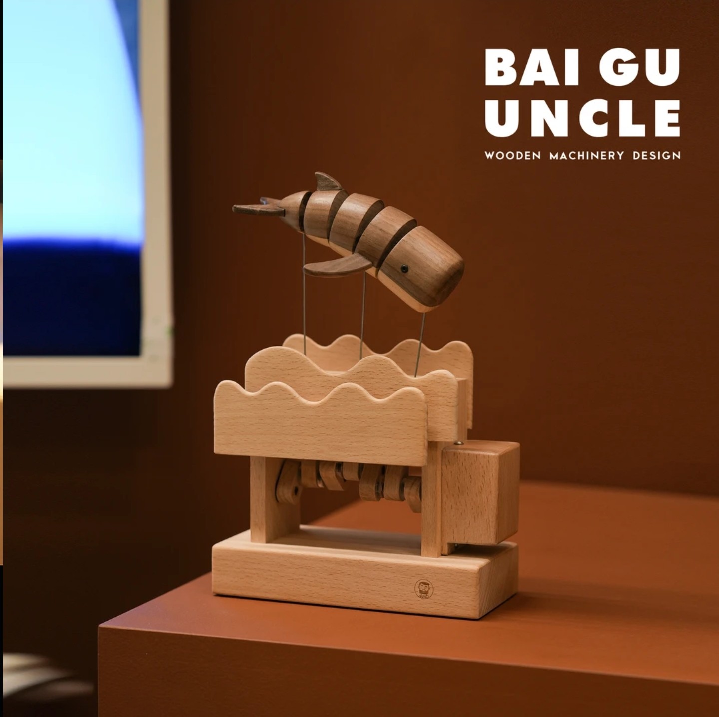 Wooden Mechanical Whale Model