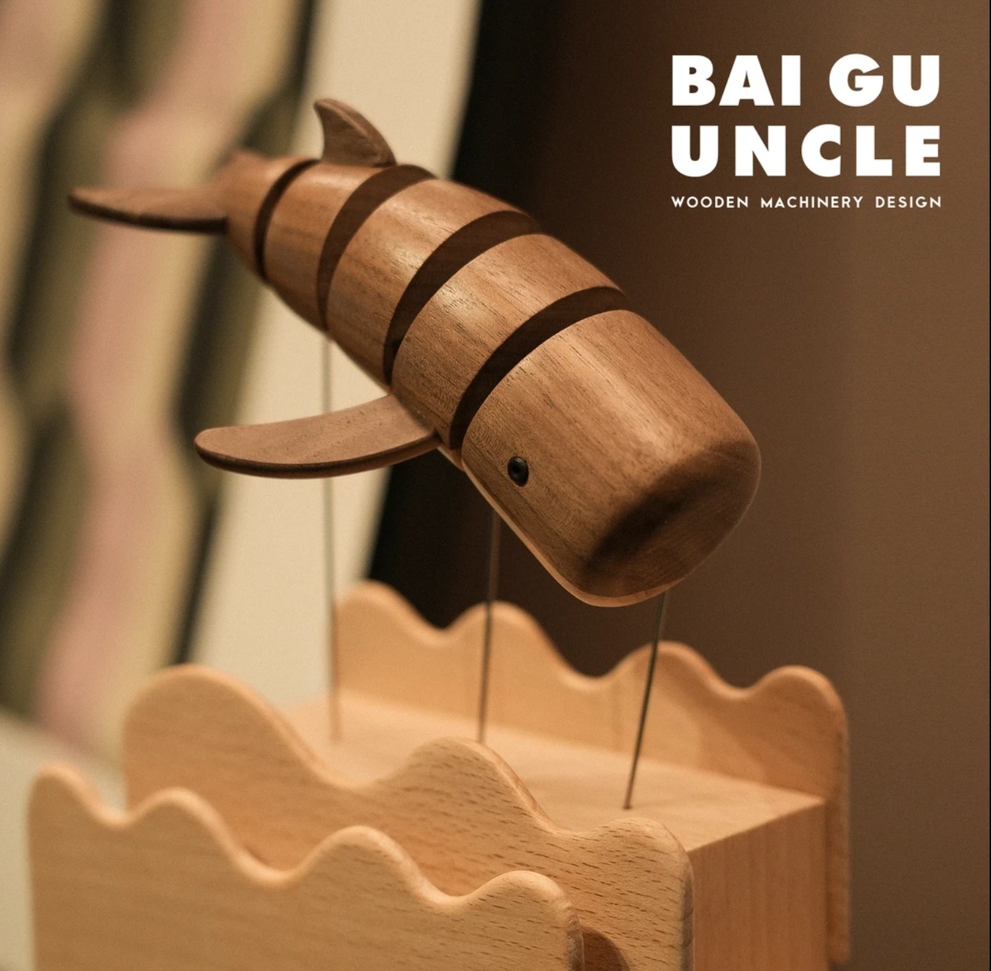 Wooden Mechanical Whale Model