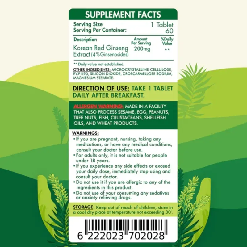 Organic Nation, Red korean ginseng,