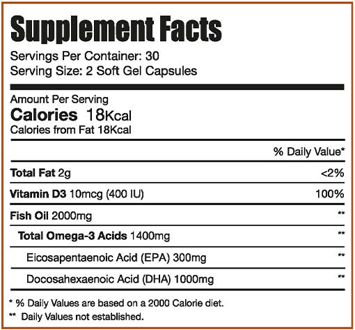 Limitless Omega-3 Fish Oil 2000mg, 30 SERVING 