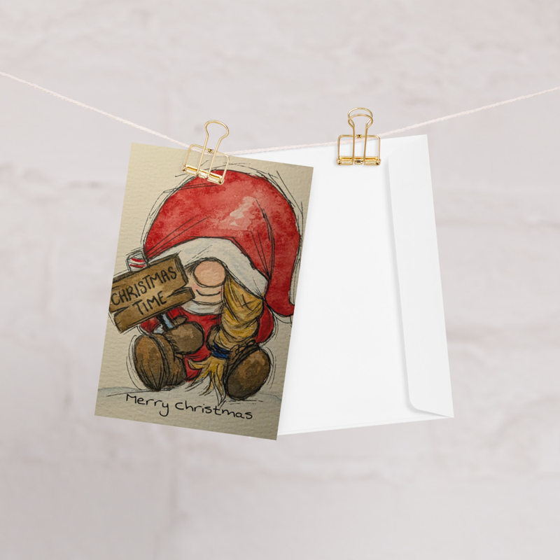Red Gonk Christmas Greeting Card