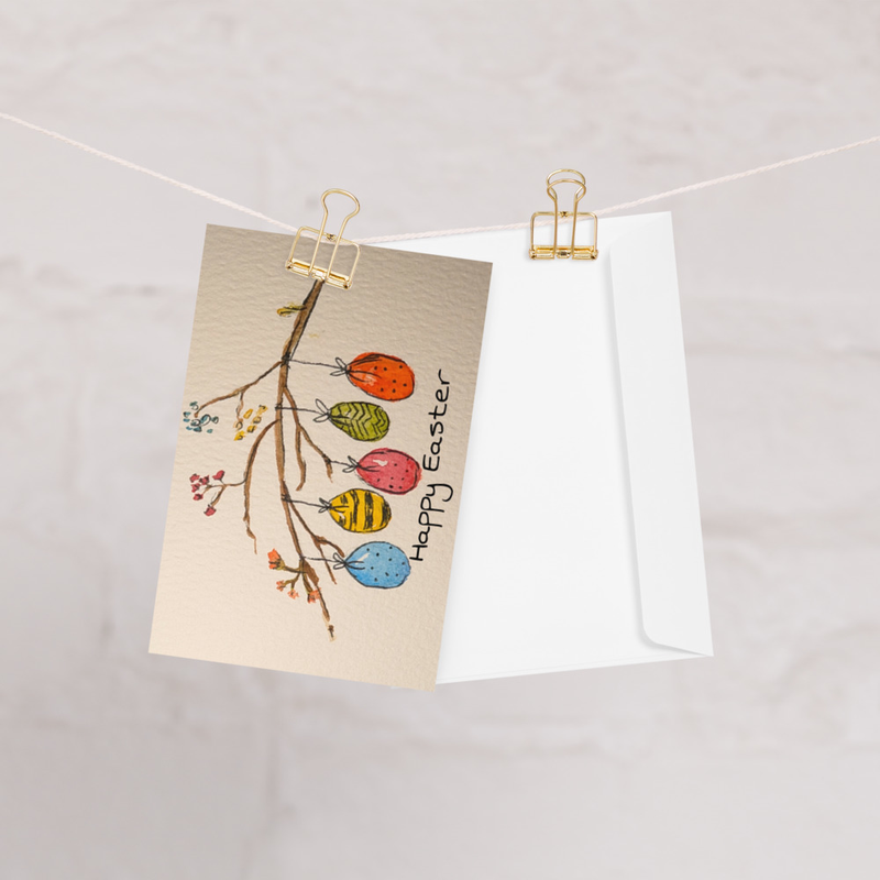 Easter egg tree, greeting card, 4x6, envelope included.
