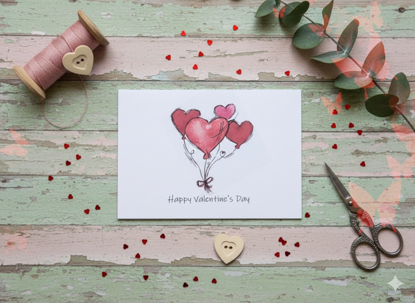 Heart balloons , strings