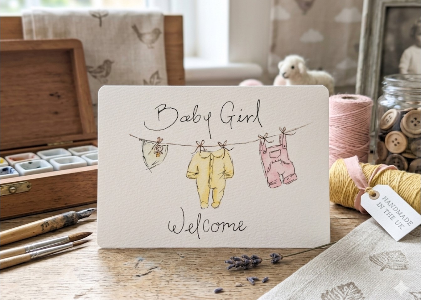 Baby Girl Welcome Card