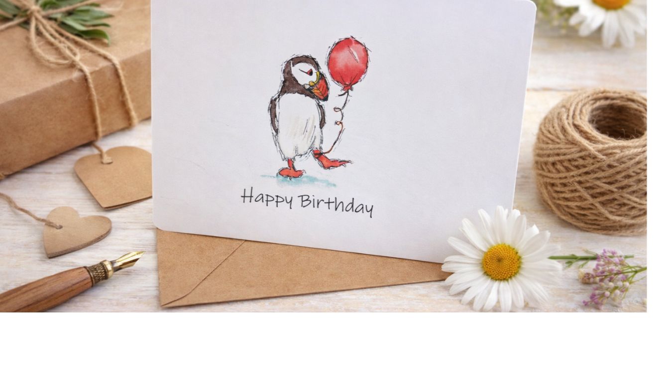 Puffin Birthday Card