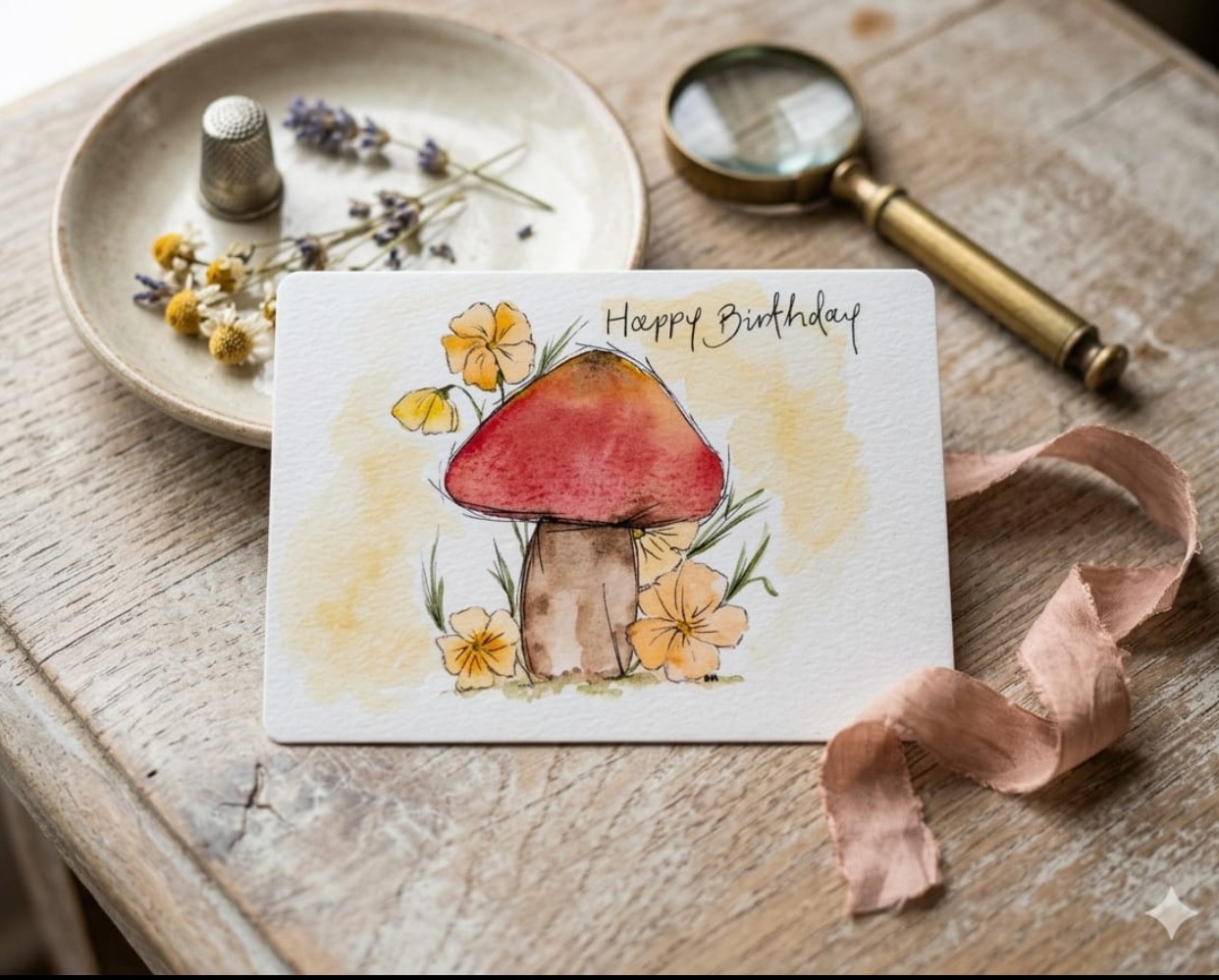 Mushroom Birthday Card