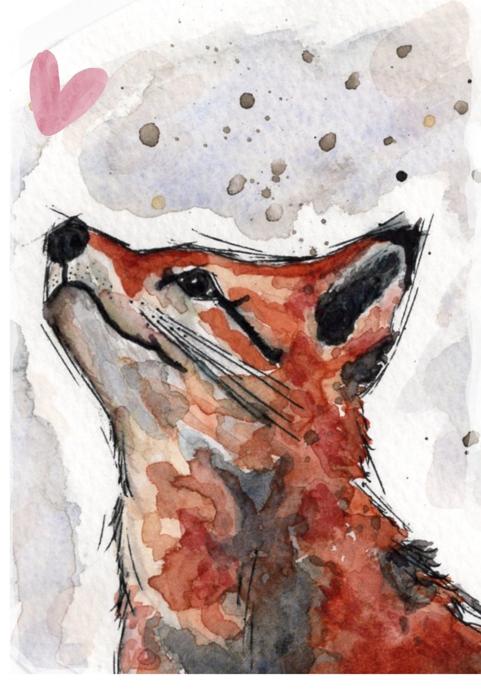 Fox Watercolor Art Print
