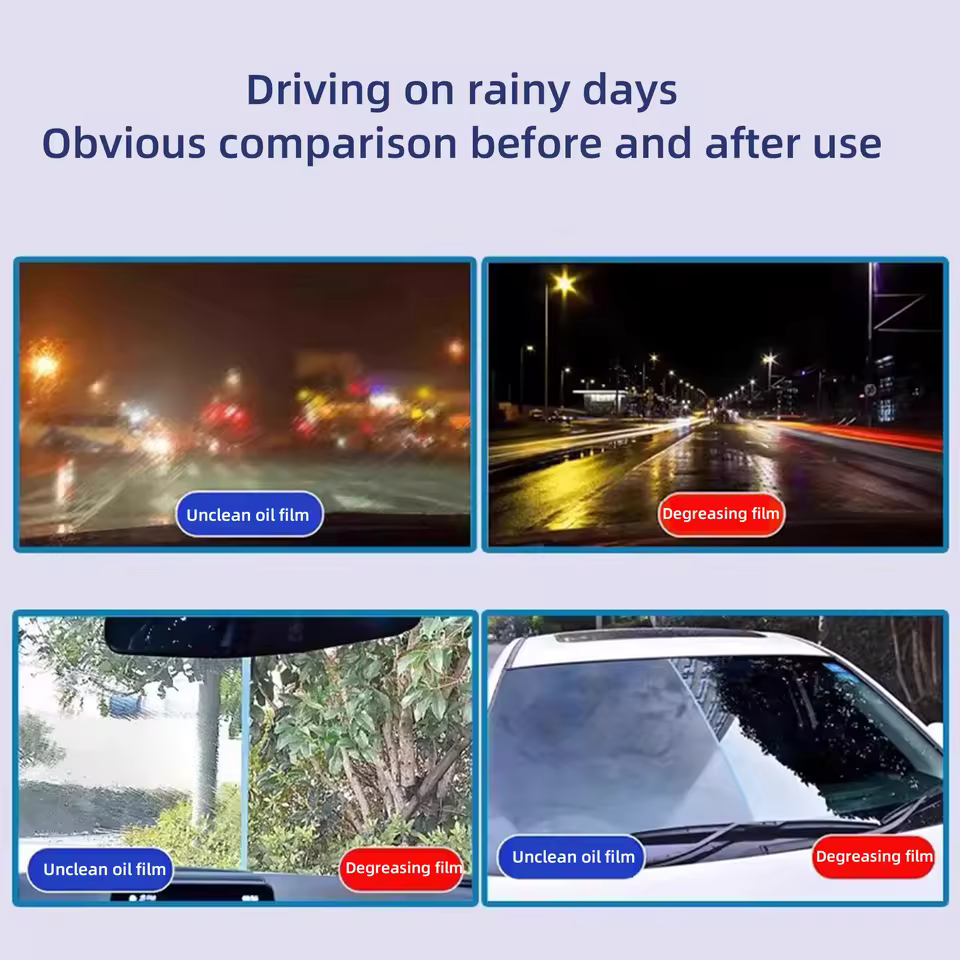 Limpiador Profesional de Película de Aceite y Manchas para Parabrisas de Coche con Cepillo Integrado