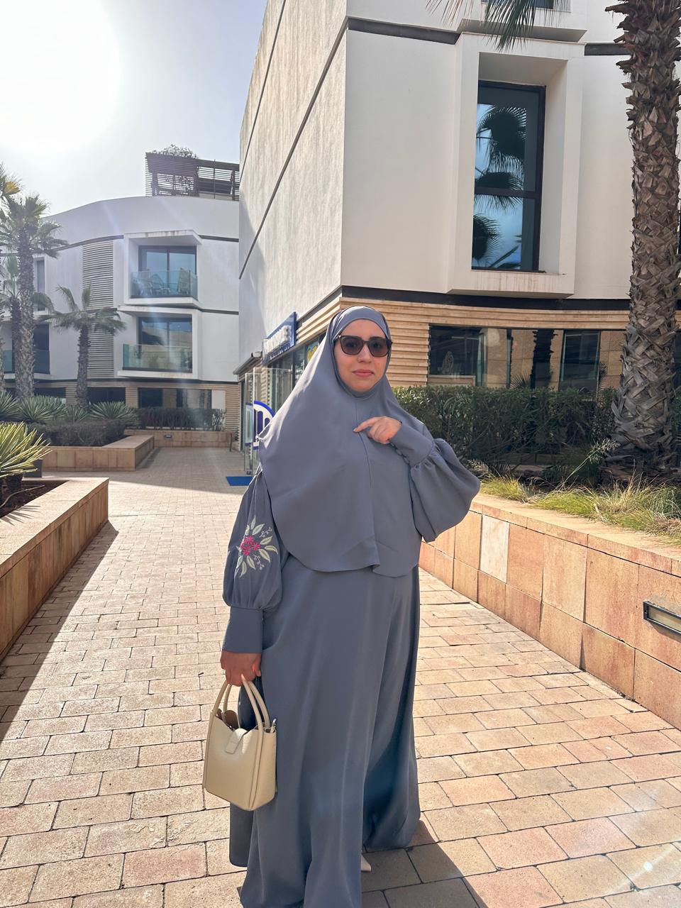 Elegant Blue Modest Outfit