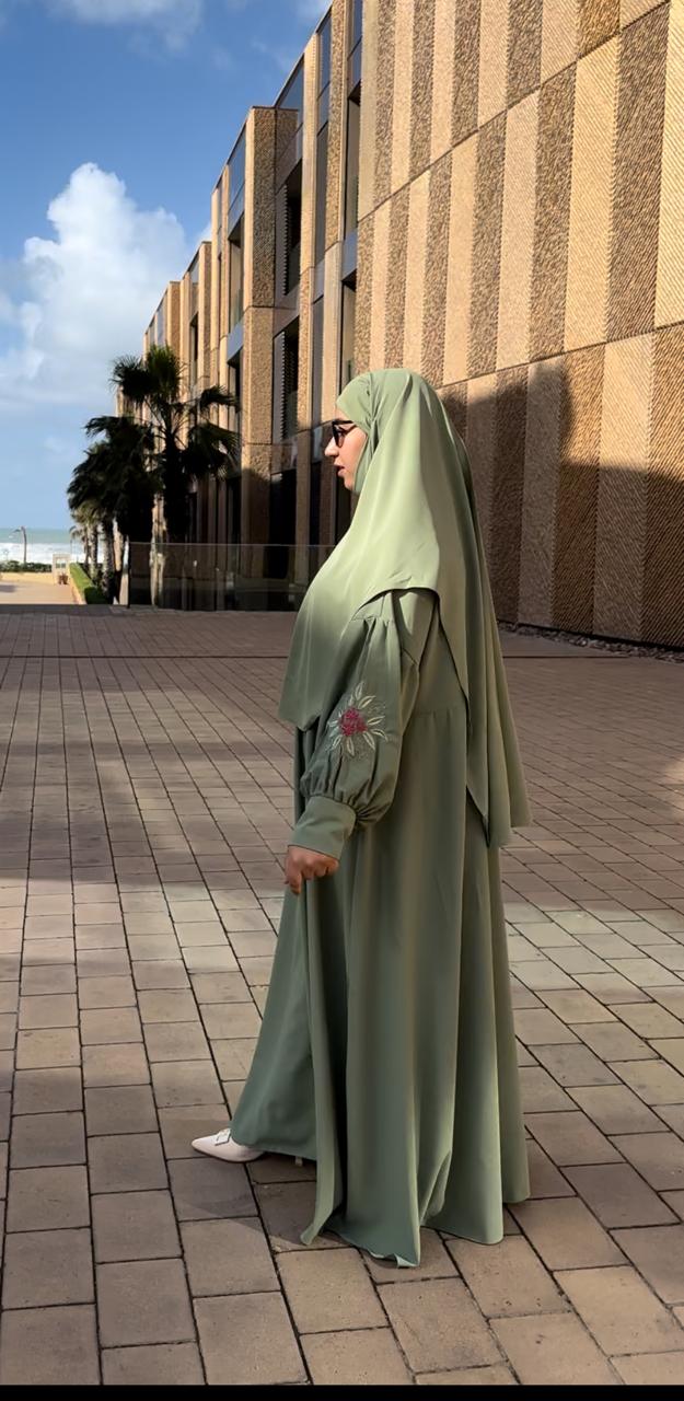 Elegant Mint Green Abaya