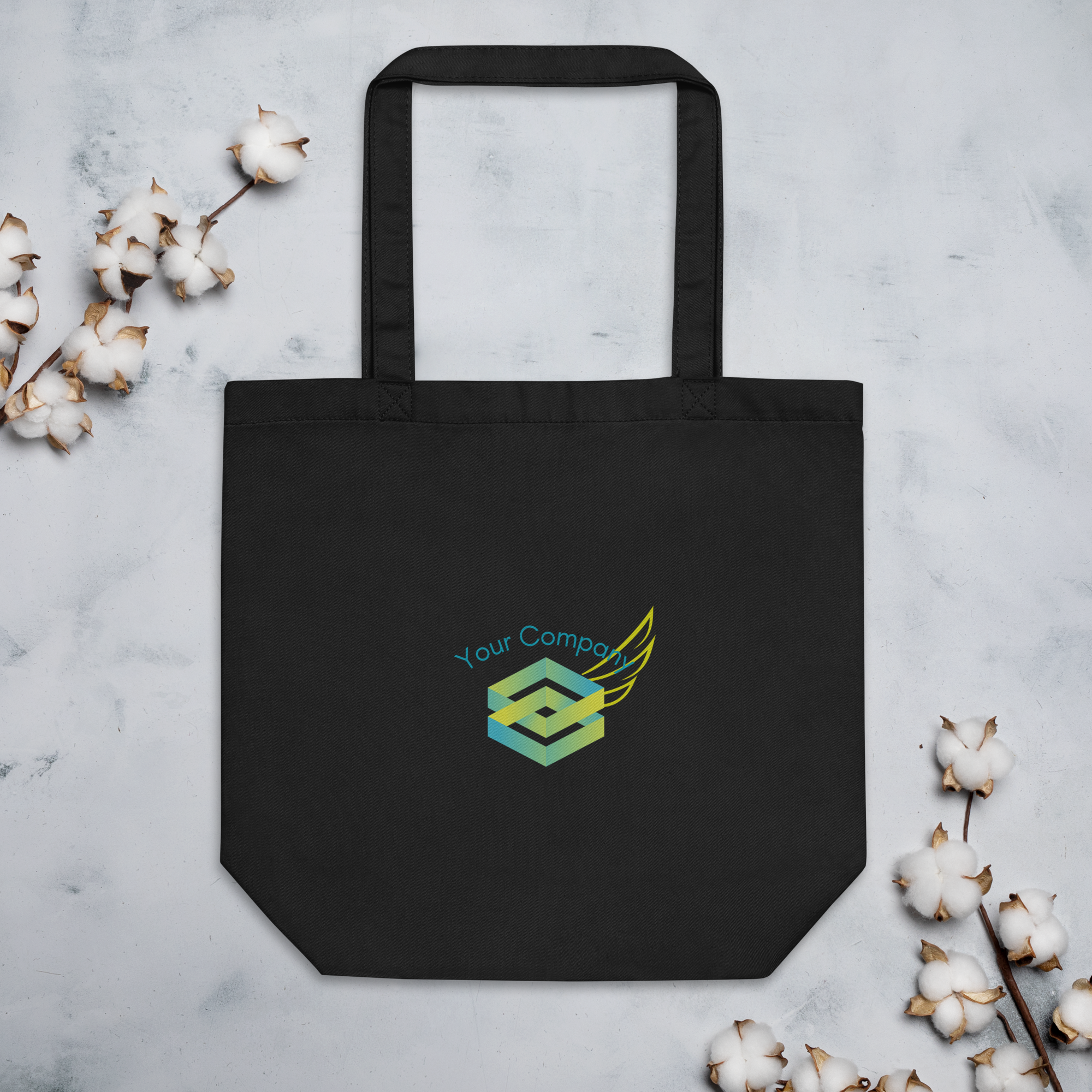 Custom Logo Black Tote Bag