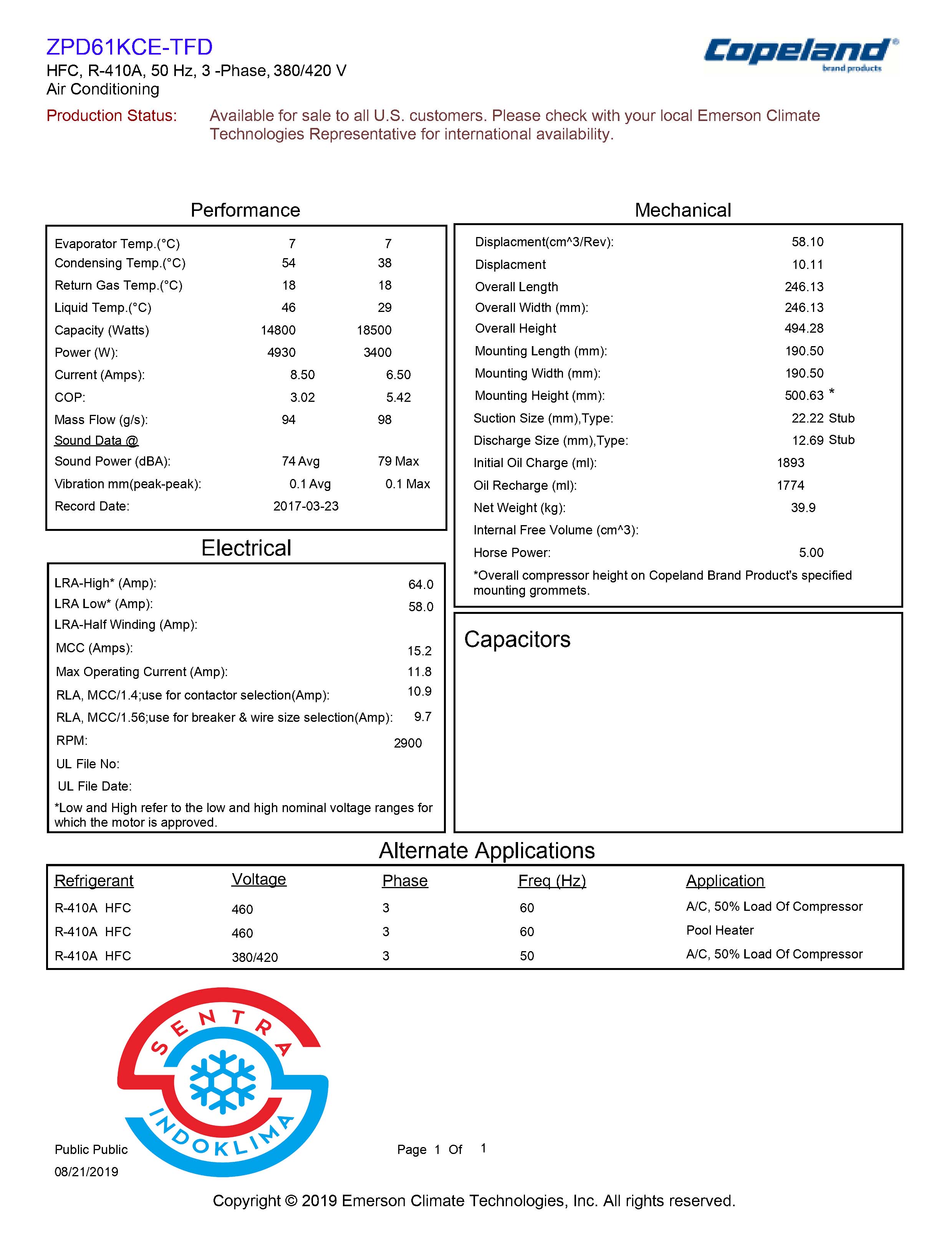 Kompresor  ZPD61KCE-TFD-433