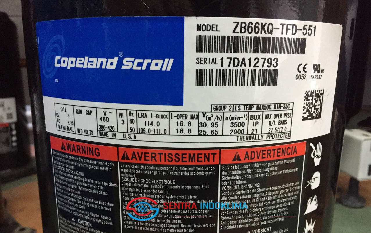 Kompresor Copeland Scroll ZB66KQ-TFD-551