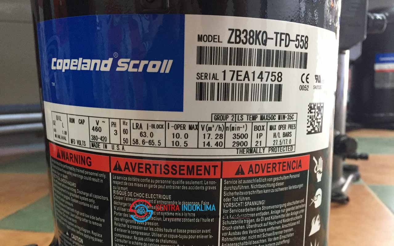 Kompresor Copeland Scroll ZB38KQ-TFD-558