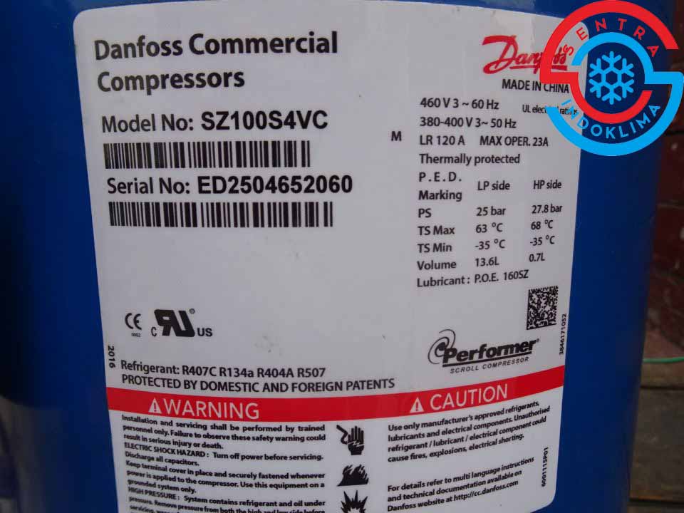 Kompresor Danfoss Commercial SZ100S4VC