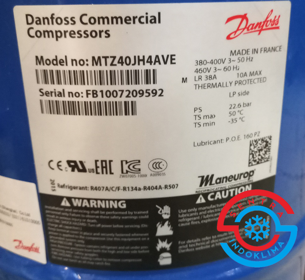 Kompresor Komersial Danfoss MTZ40JH4AVE