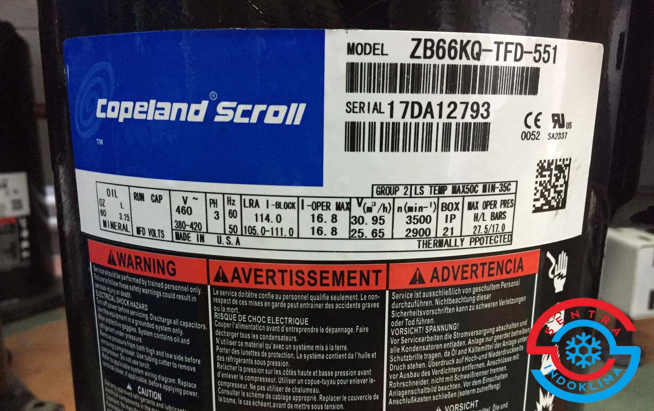Kompresor Copeland Scroll ZB66KQ-TFD-551