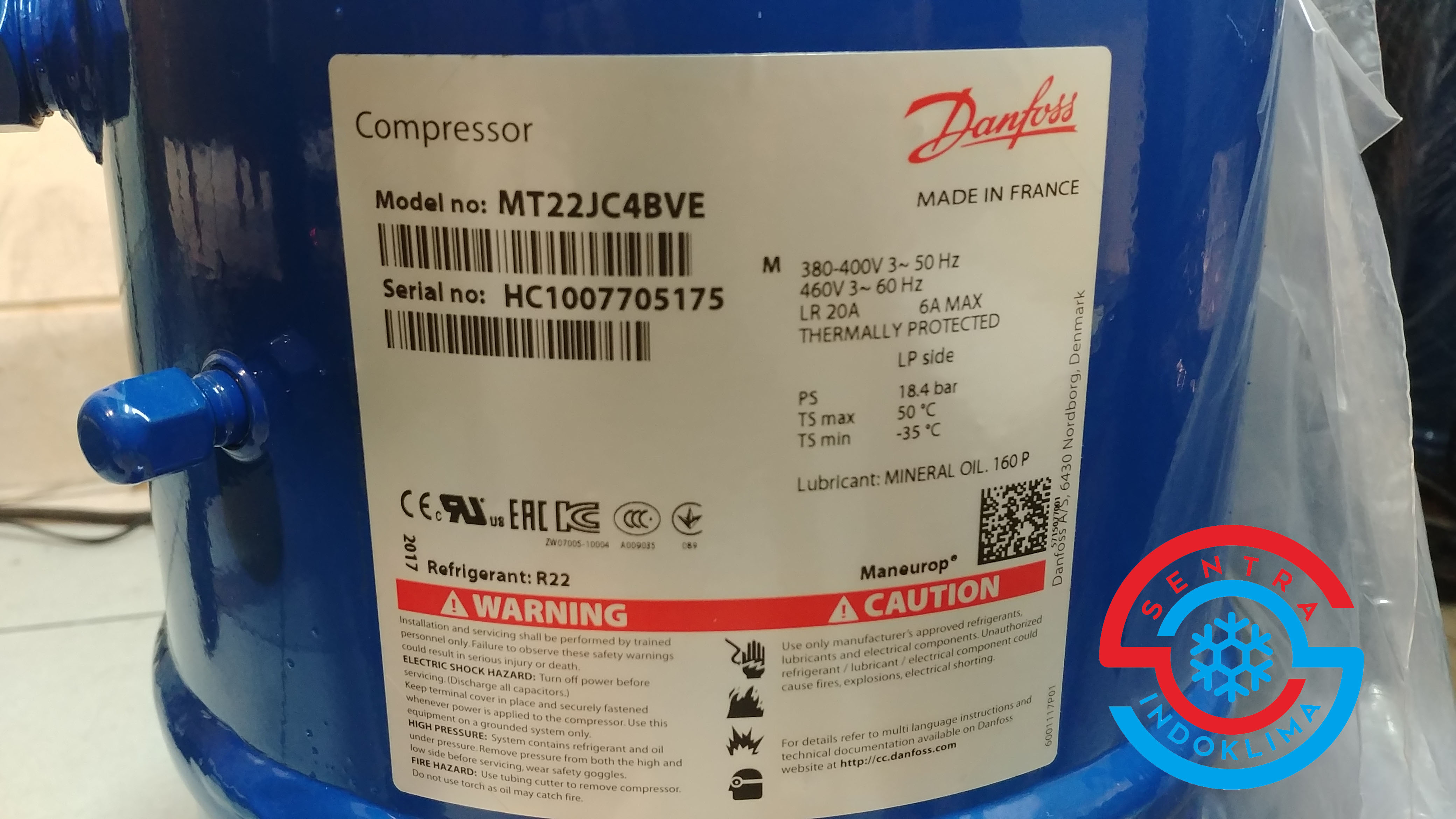 Compressor MT22JC4BVE Danfoss
