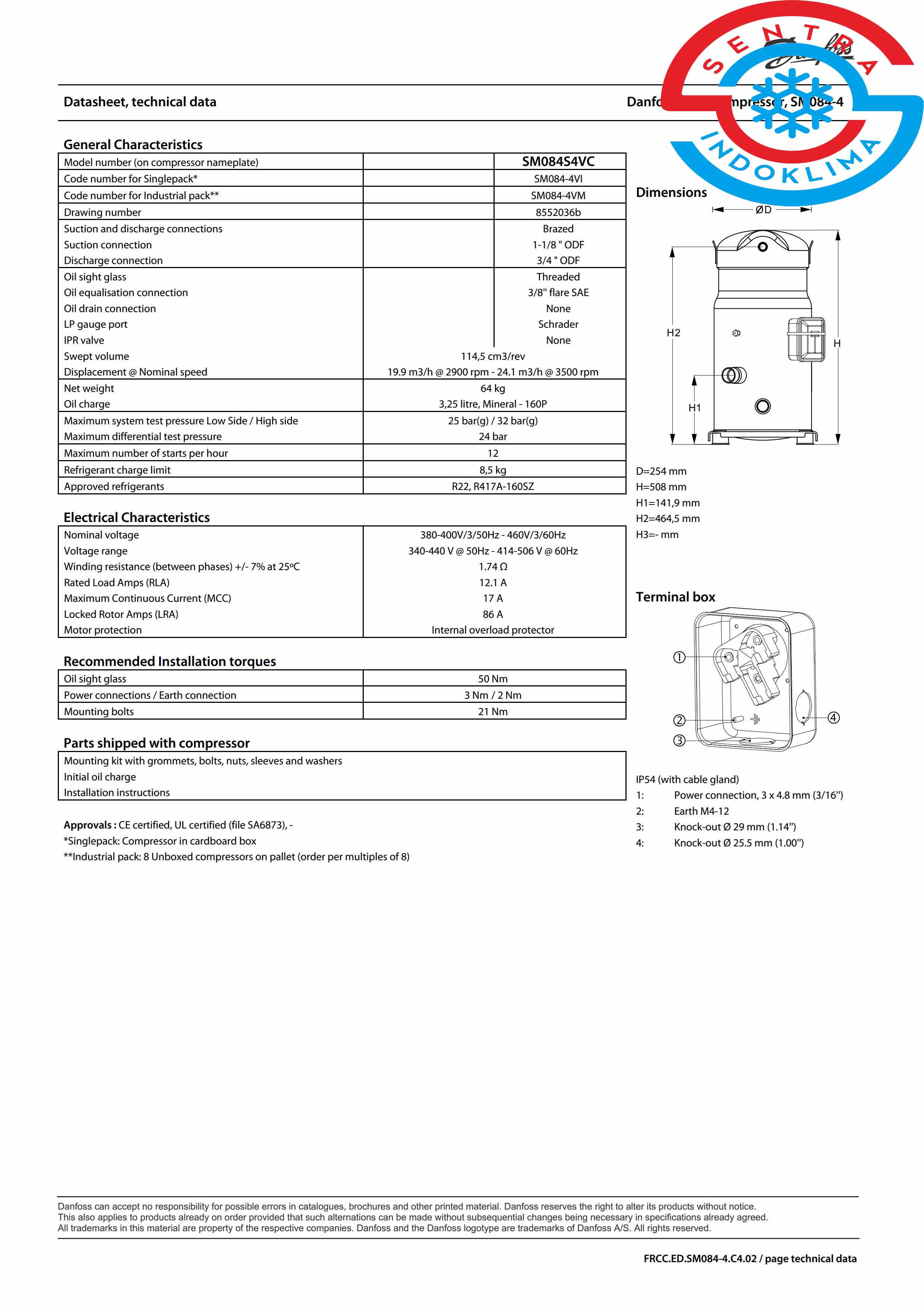 Kompresor Danfoss Performer SM084S4VC