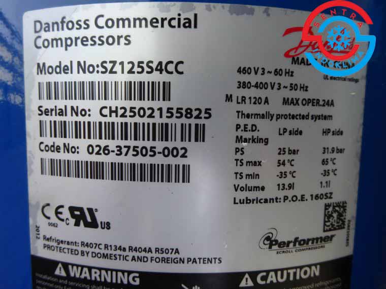 Kompresor Danfoss SZ125S4CC