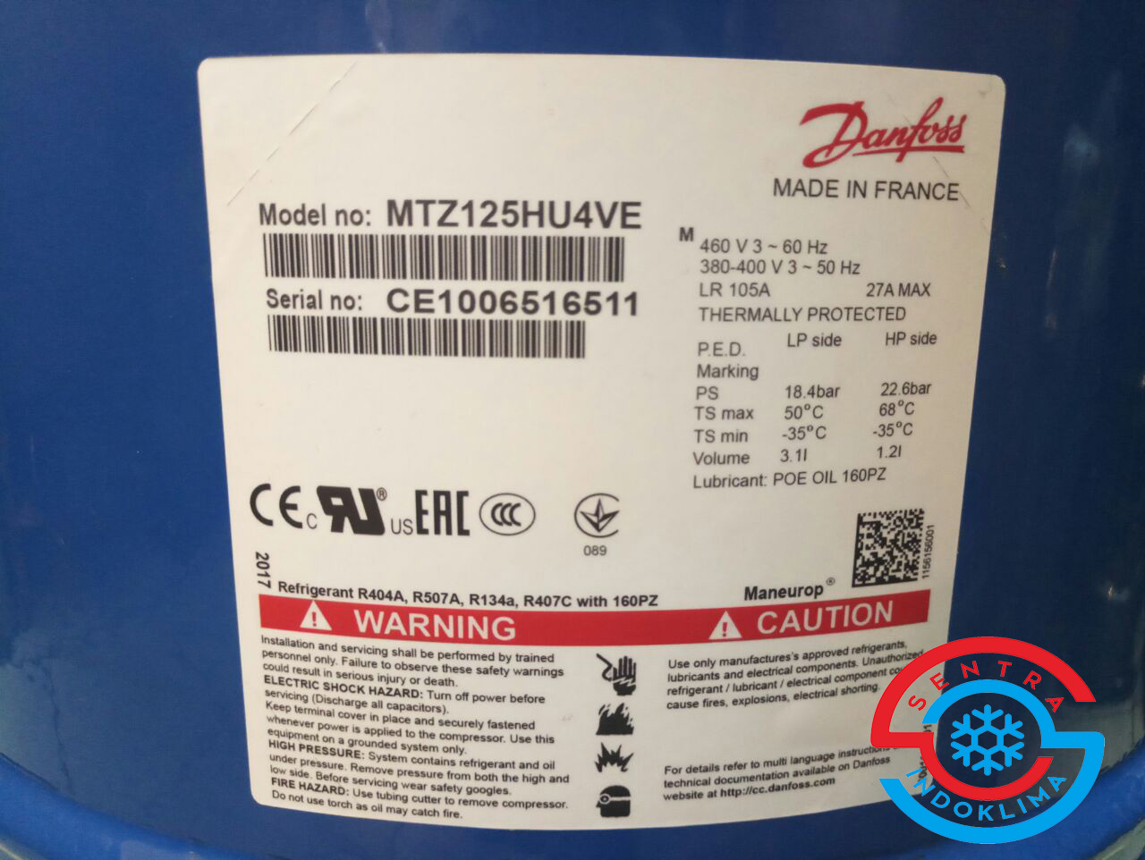 Kompresor Danfoss MTZ125HU4VE