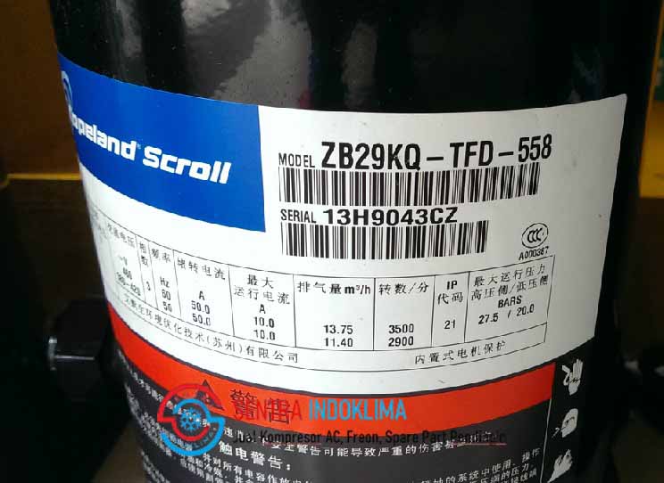Kompresor Copeland Scroll ZB29KQ-TFD-558