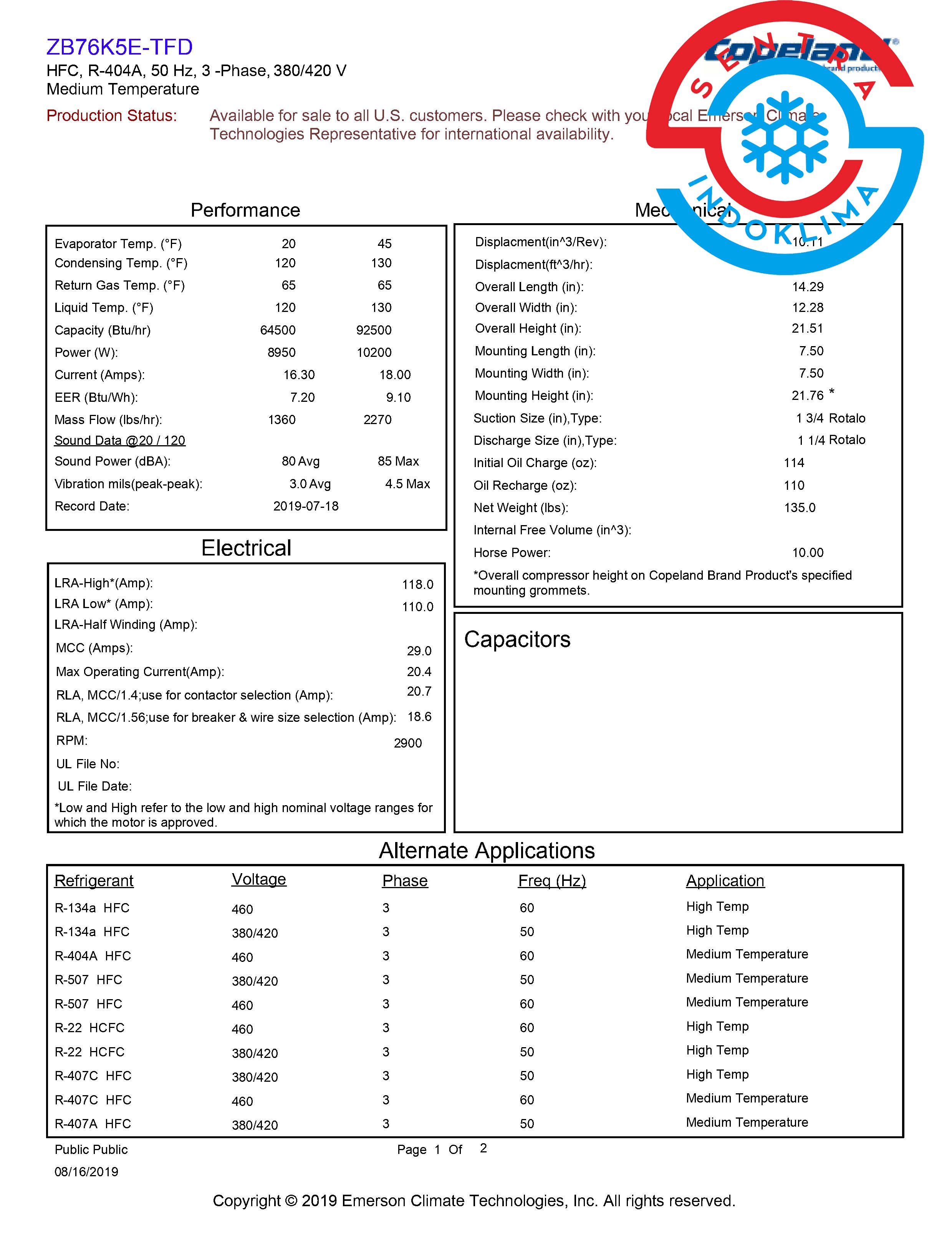 Kompressor ZB76K5E-TFD-567