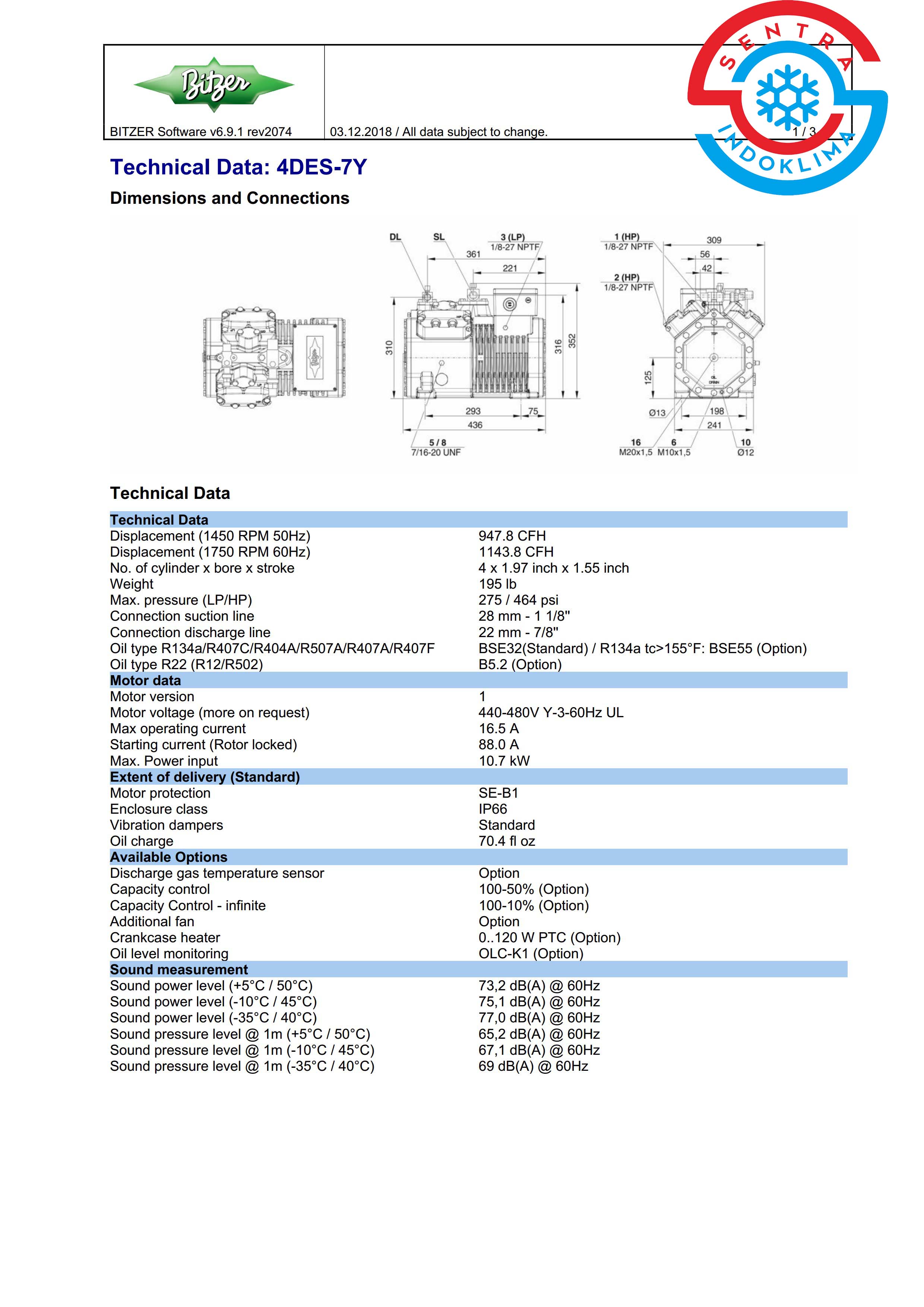 Kompresor Bitzer 4DES-7Y