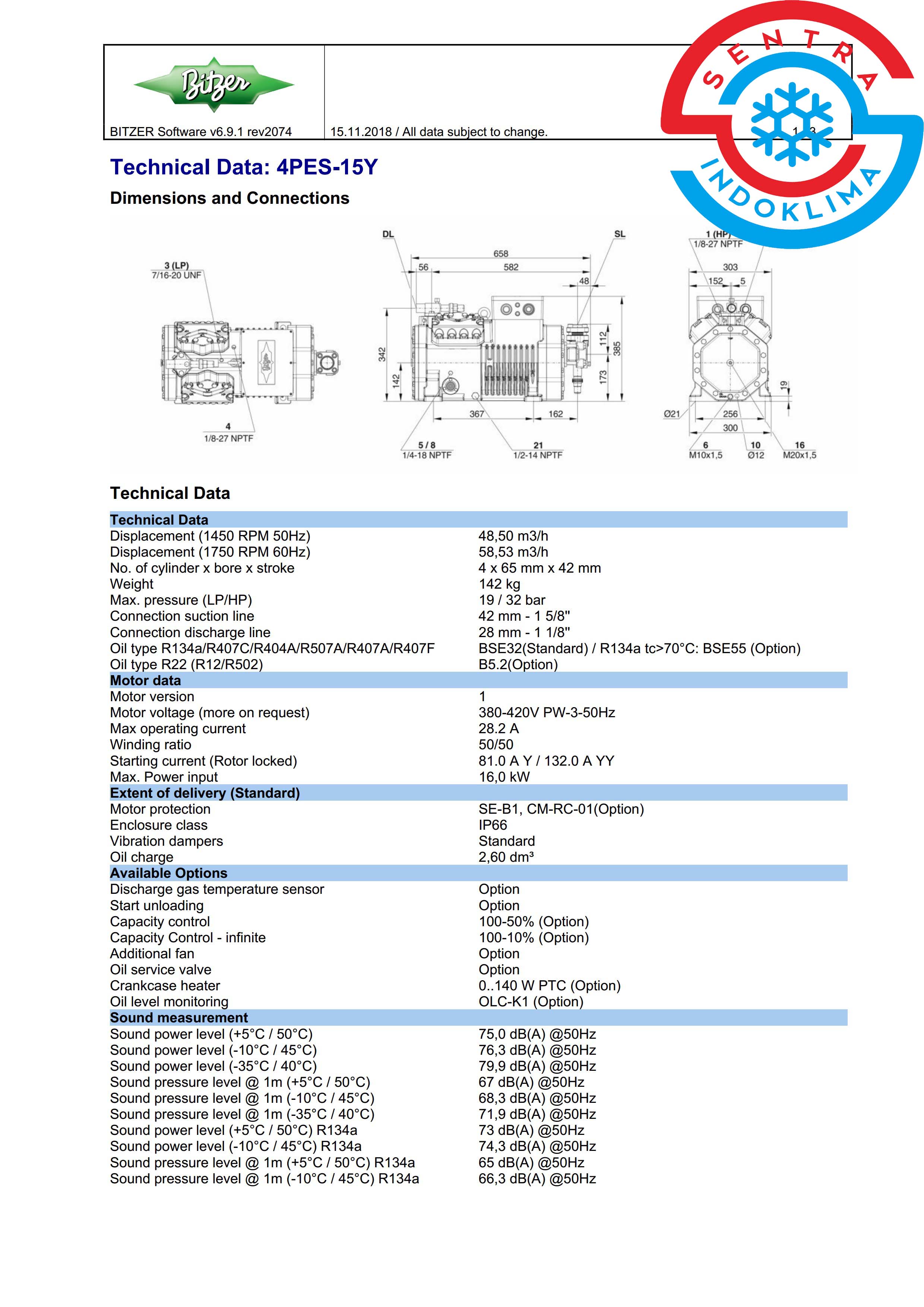 Kompresor Pendingin Bitzer 4PES-15Y
