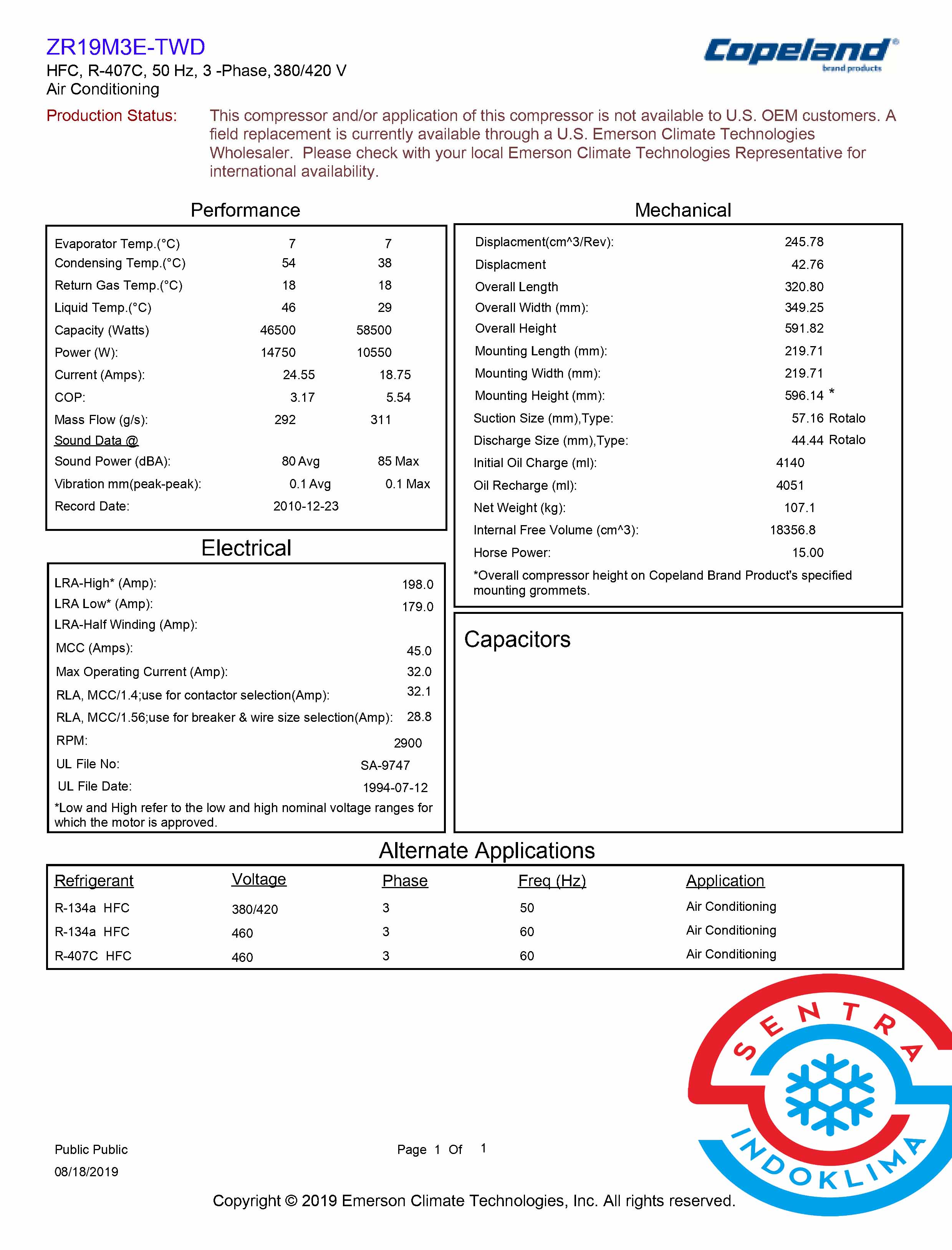 Kompresor  ZR19M3E-TWD-522
