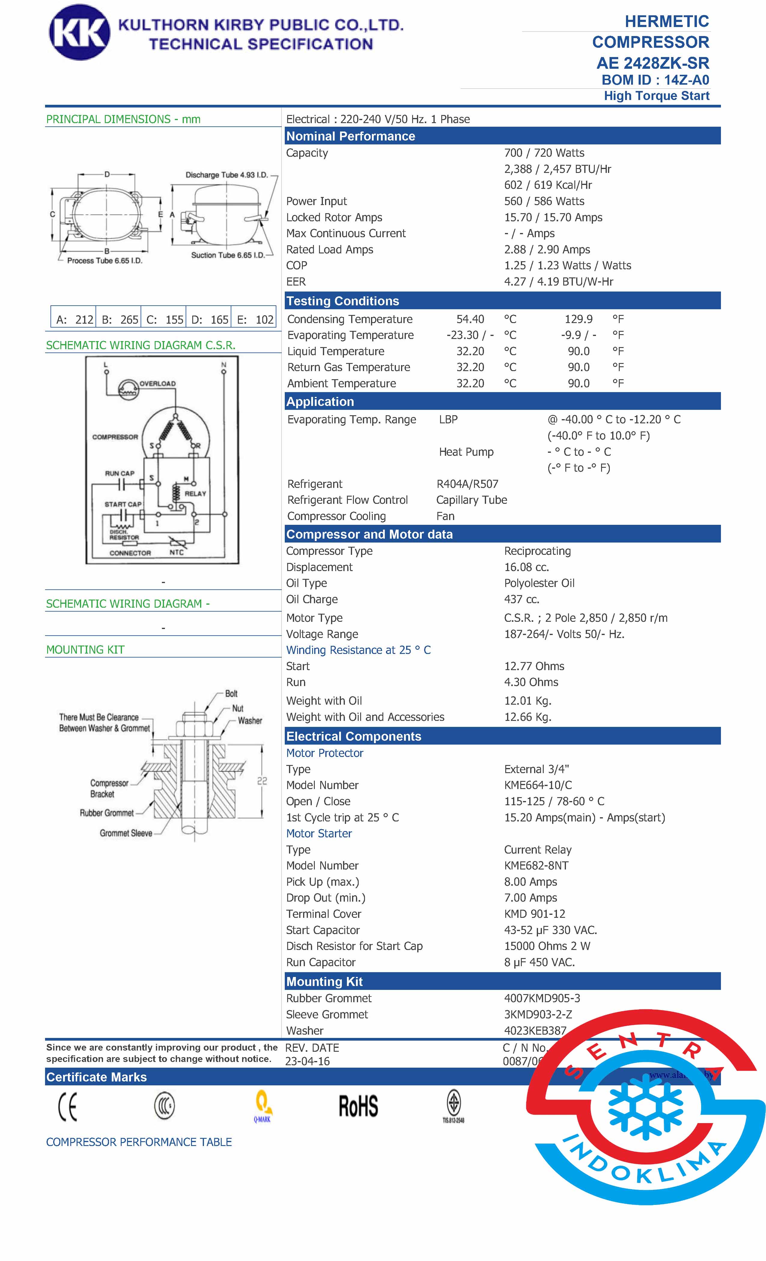 Kompresor KULTHORN AE 2428ZK