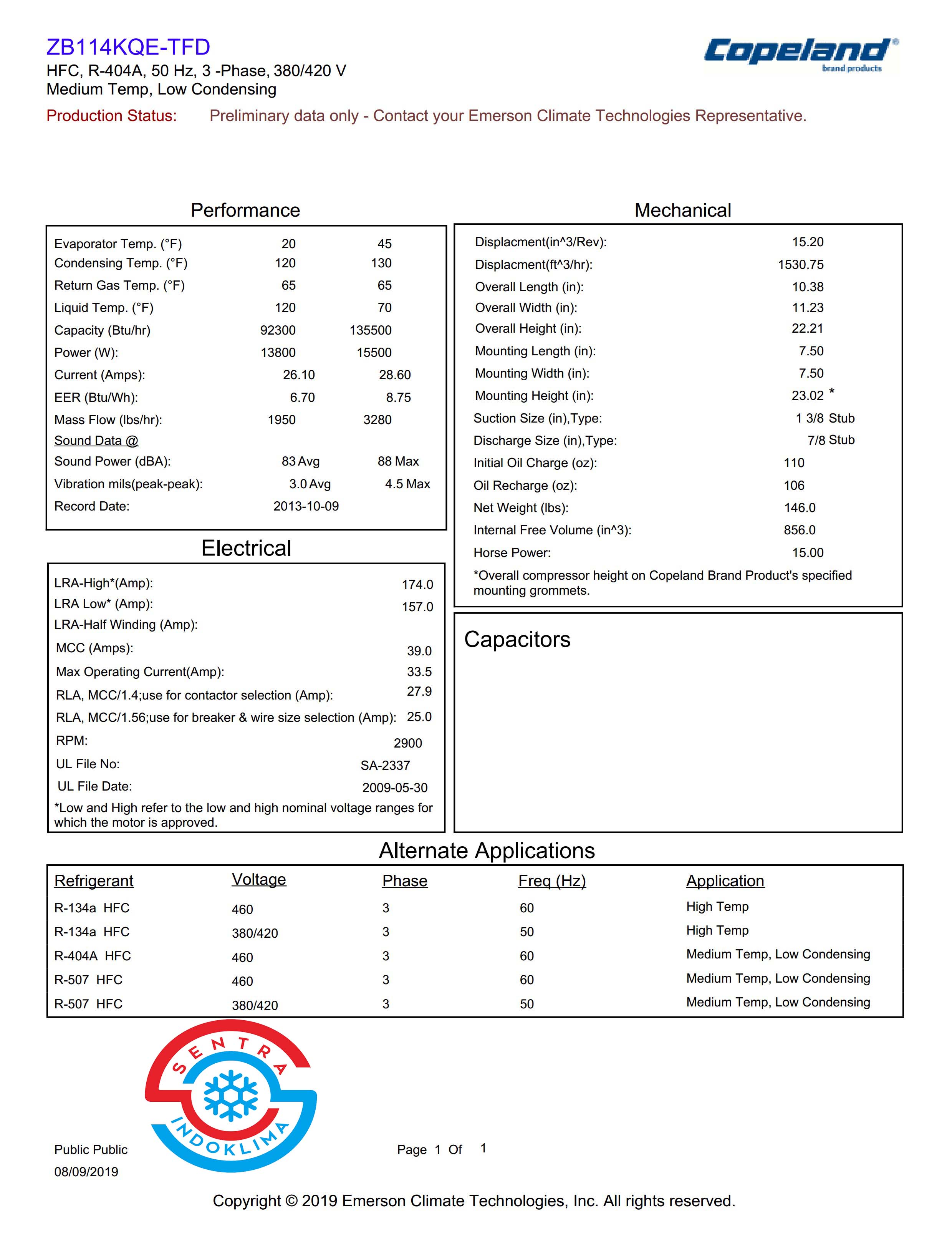 Kompresor ZB114KQE-TFD-551