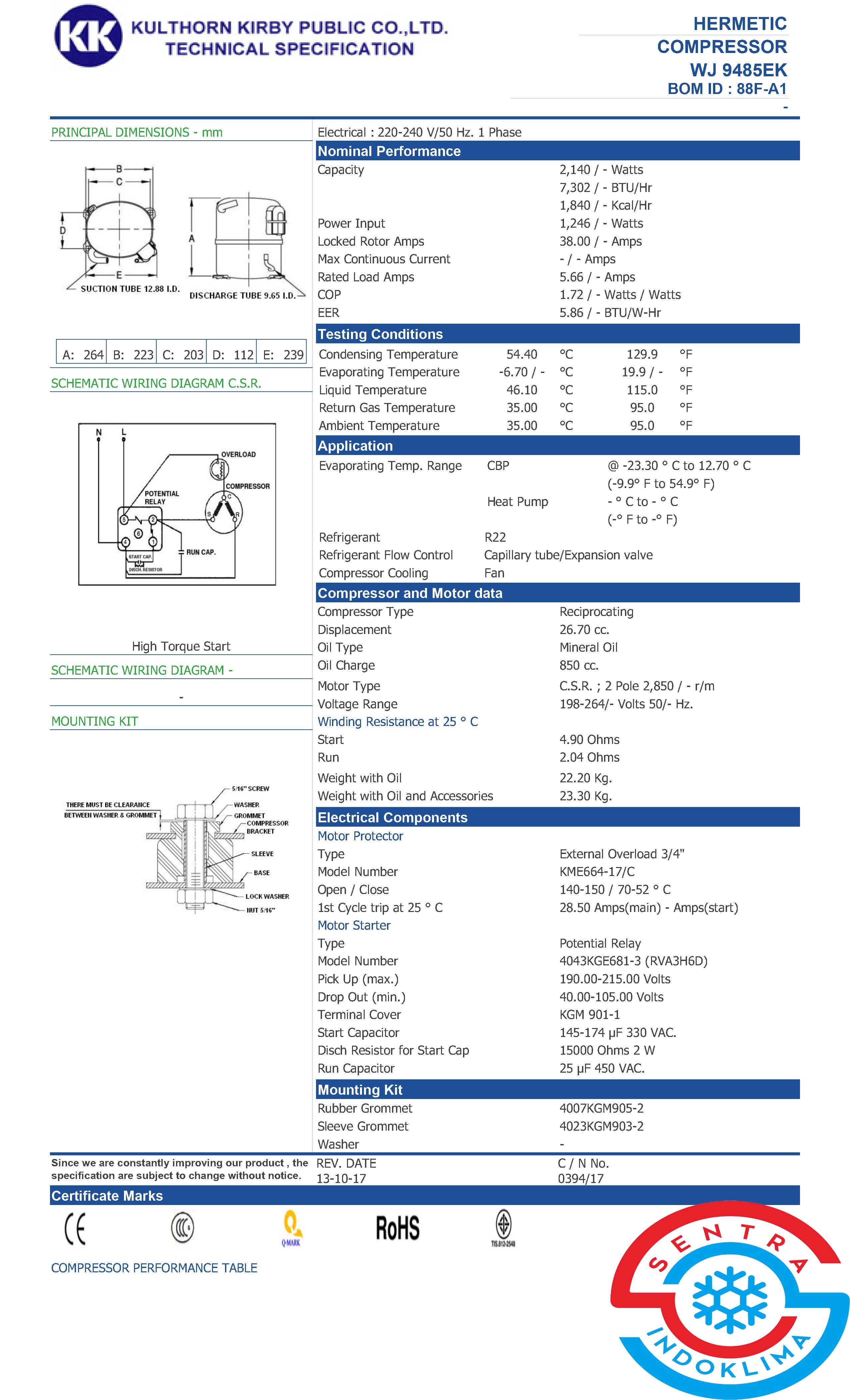 Kompressor Kulthorn WJ9485EK