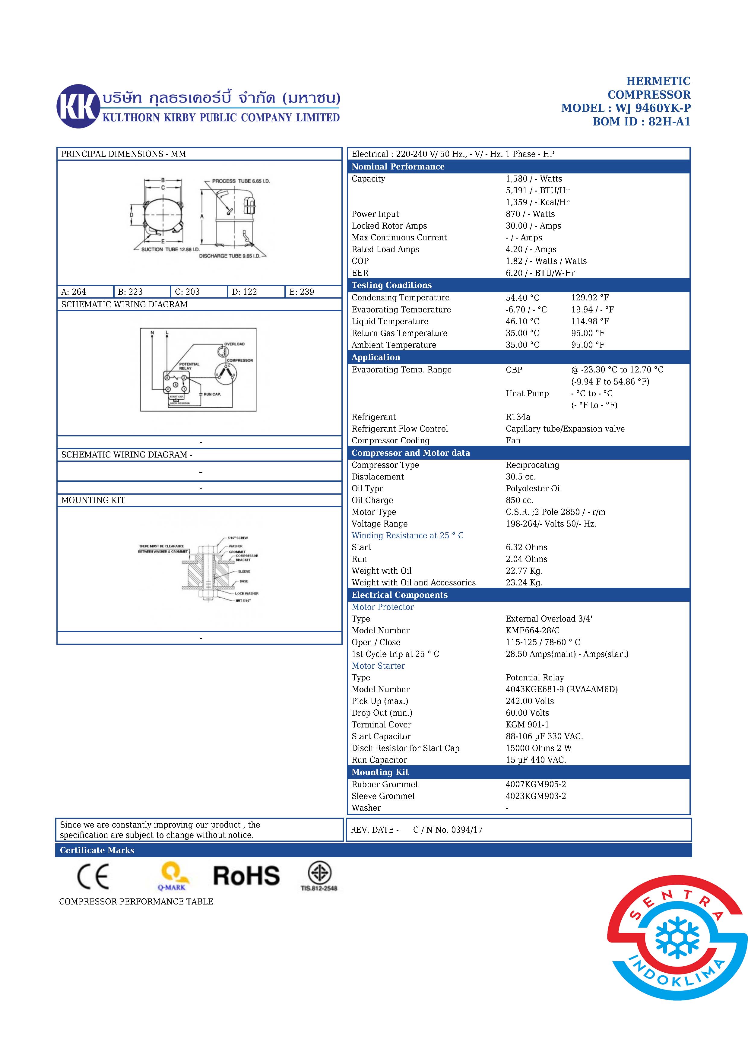 Kompresor Kulthorn WJ 9460Y-K