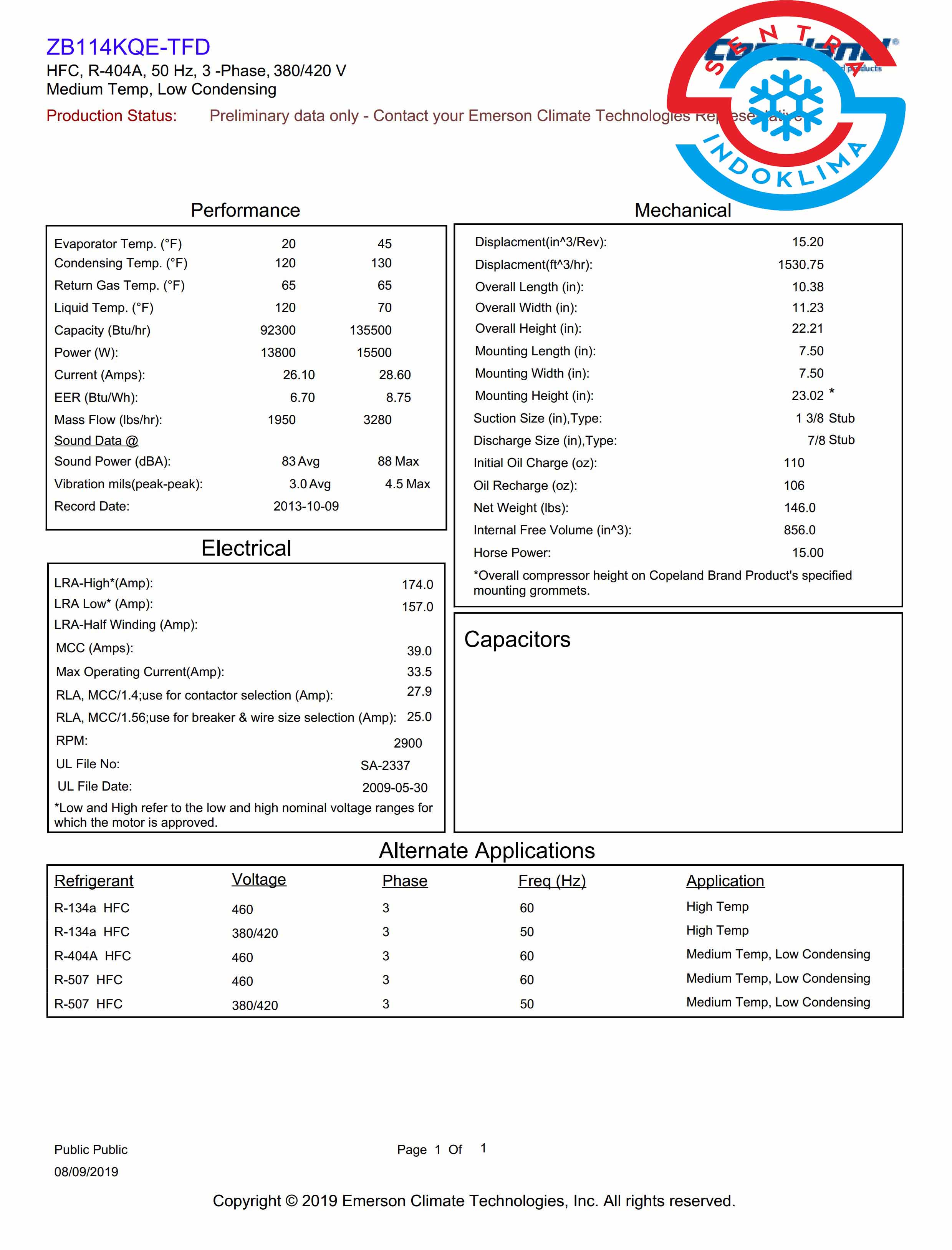 Kompresor ZB114KQE-TFD-551