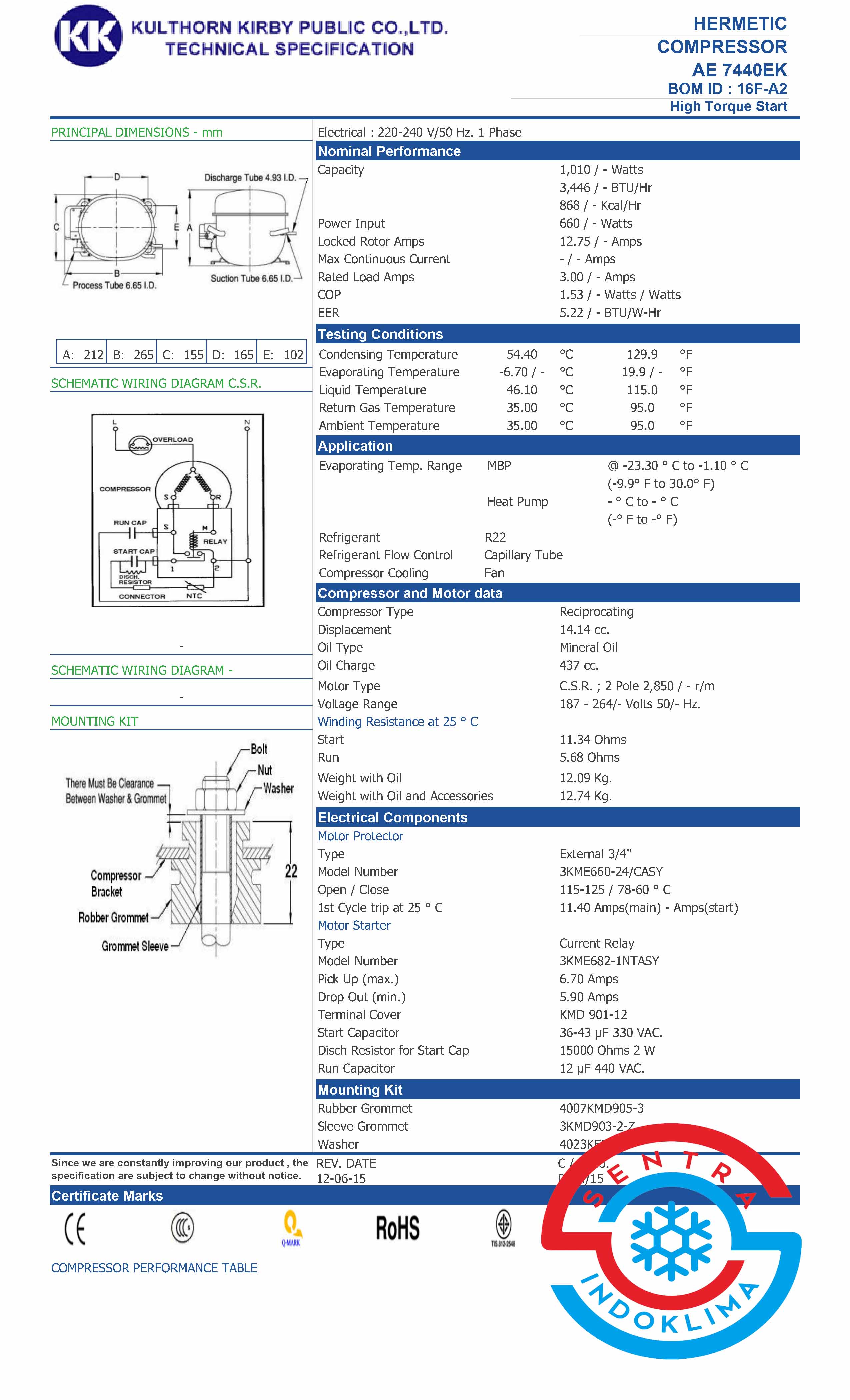 Kompressor Kulthorn AE 7440EK