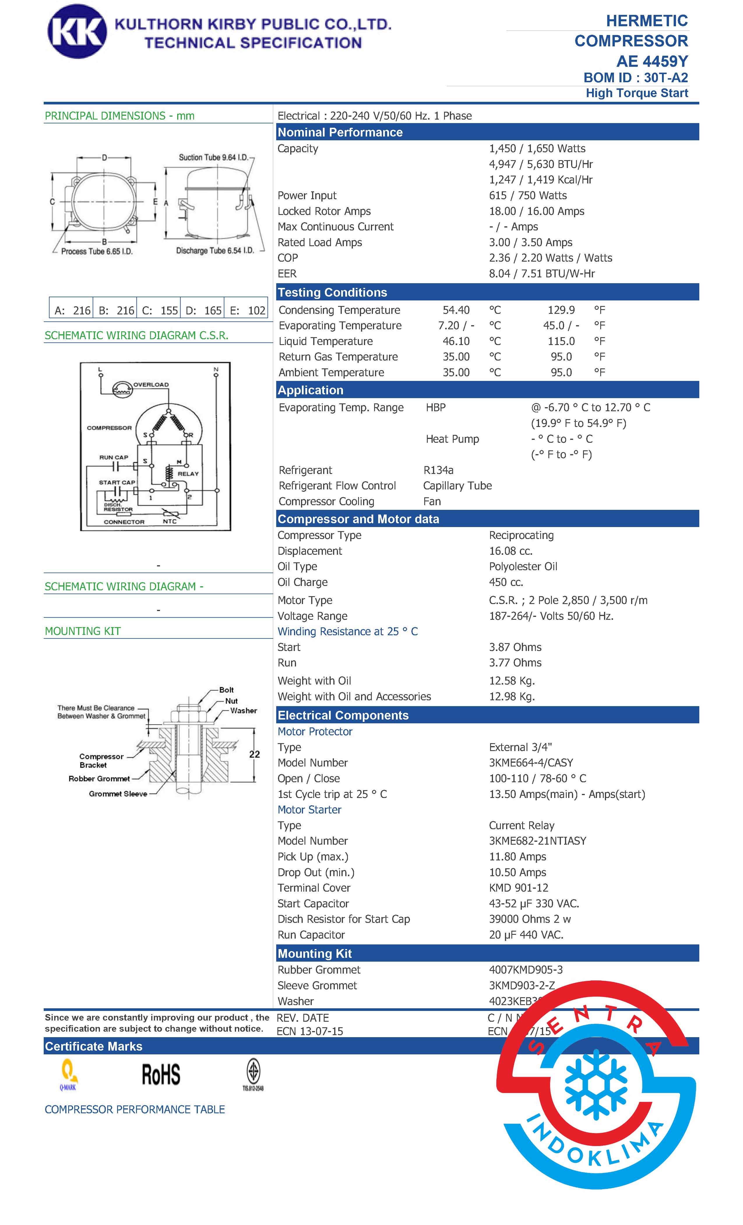 Kompresor Kulthorn AE 4459Y