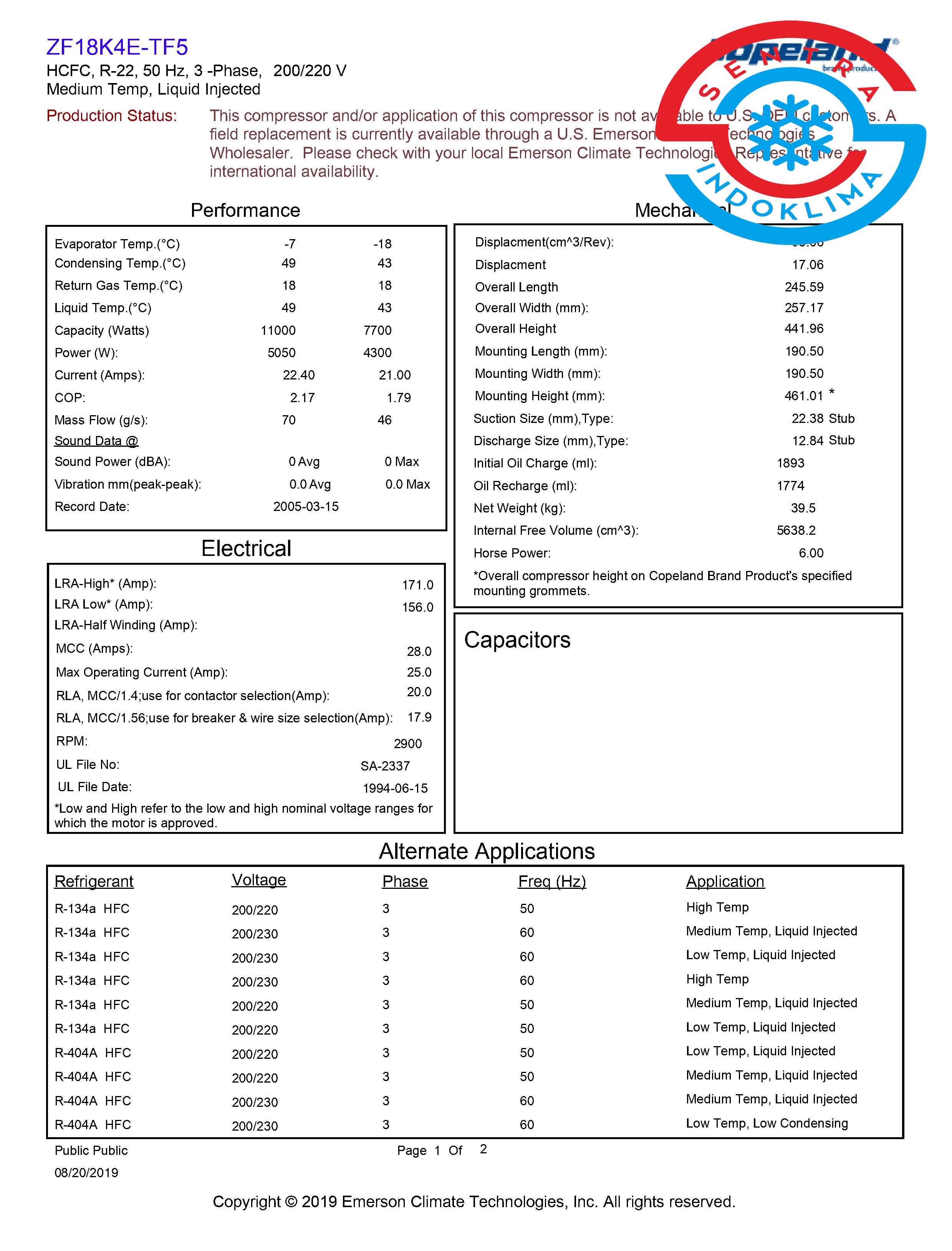 Kompresor ZF18K4E-TF5-550