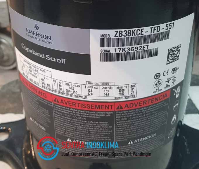 Kompresor Copeland Scroll ZB38KCE-TFD-551