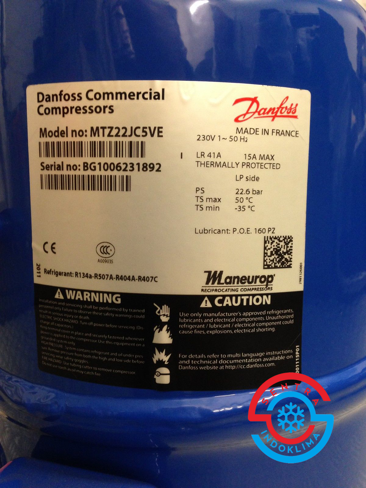 Danfoss Commercial Compressor MTZ22JC5VE