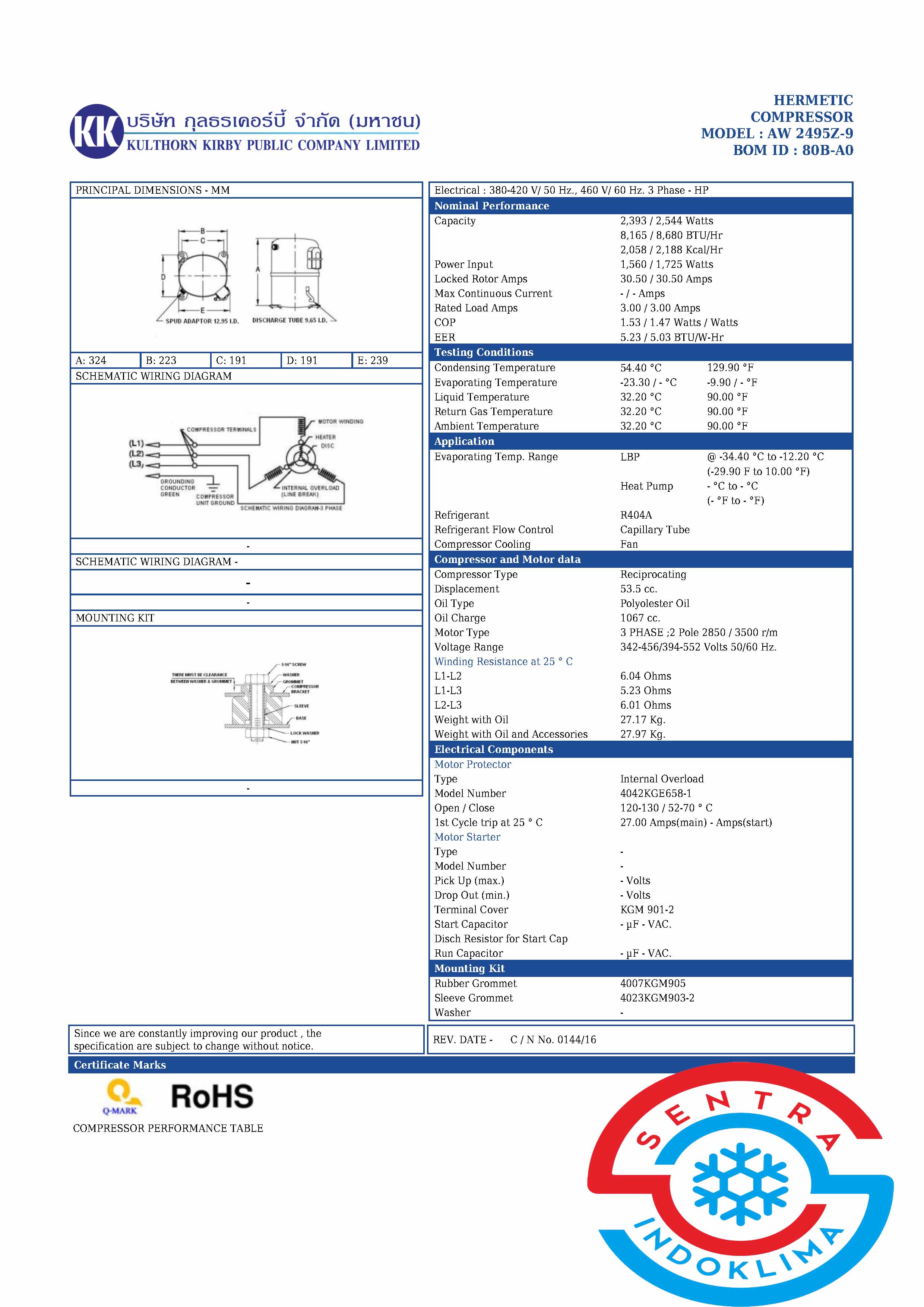 Kompresor Kulthorn AW 2495Z-9