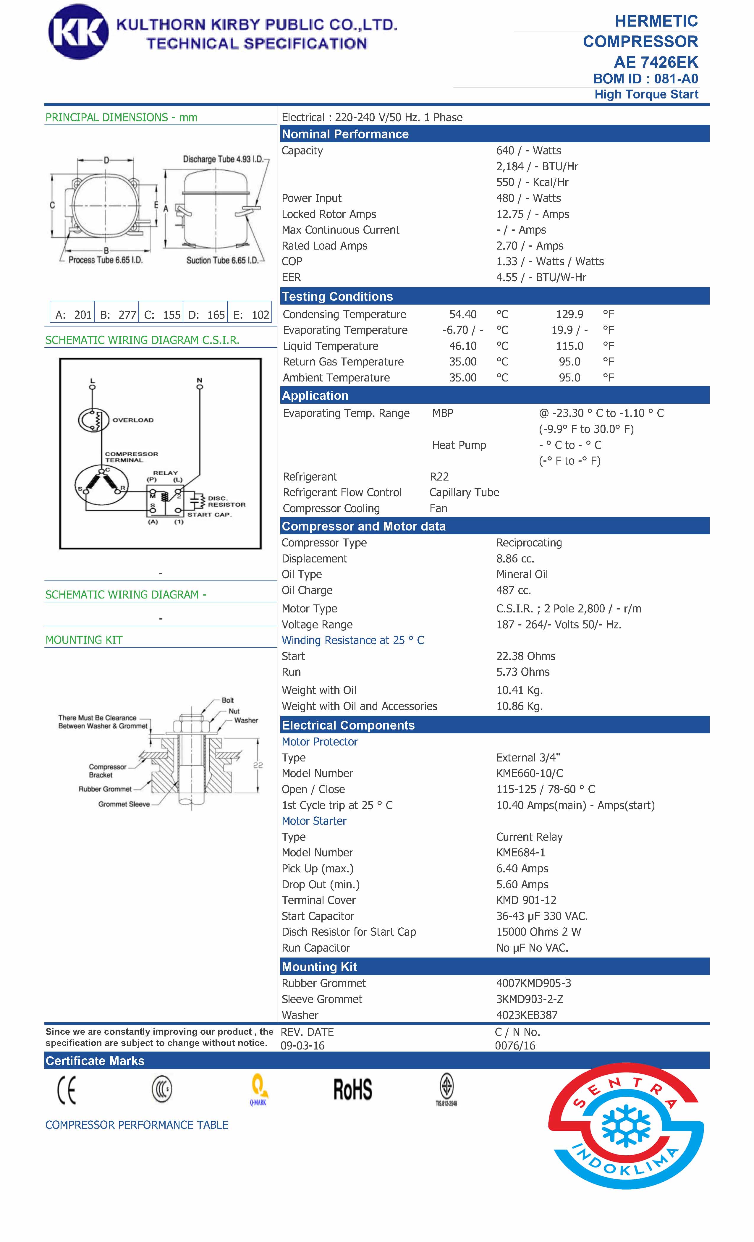 Kompresor KULTHORN AE7426EK
