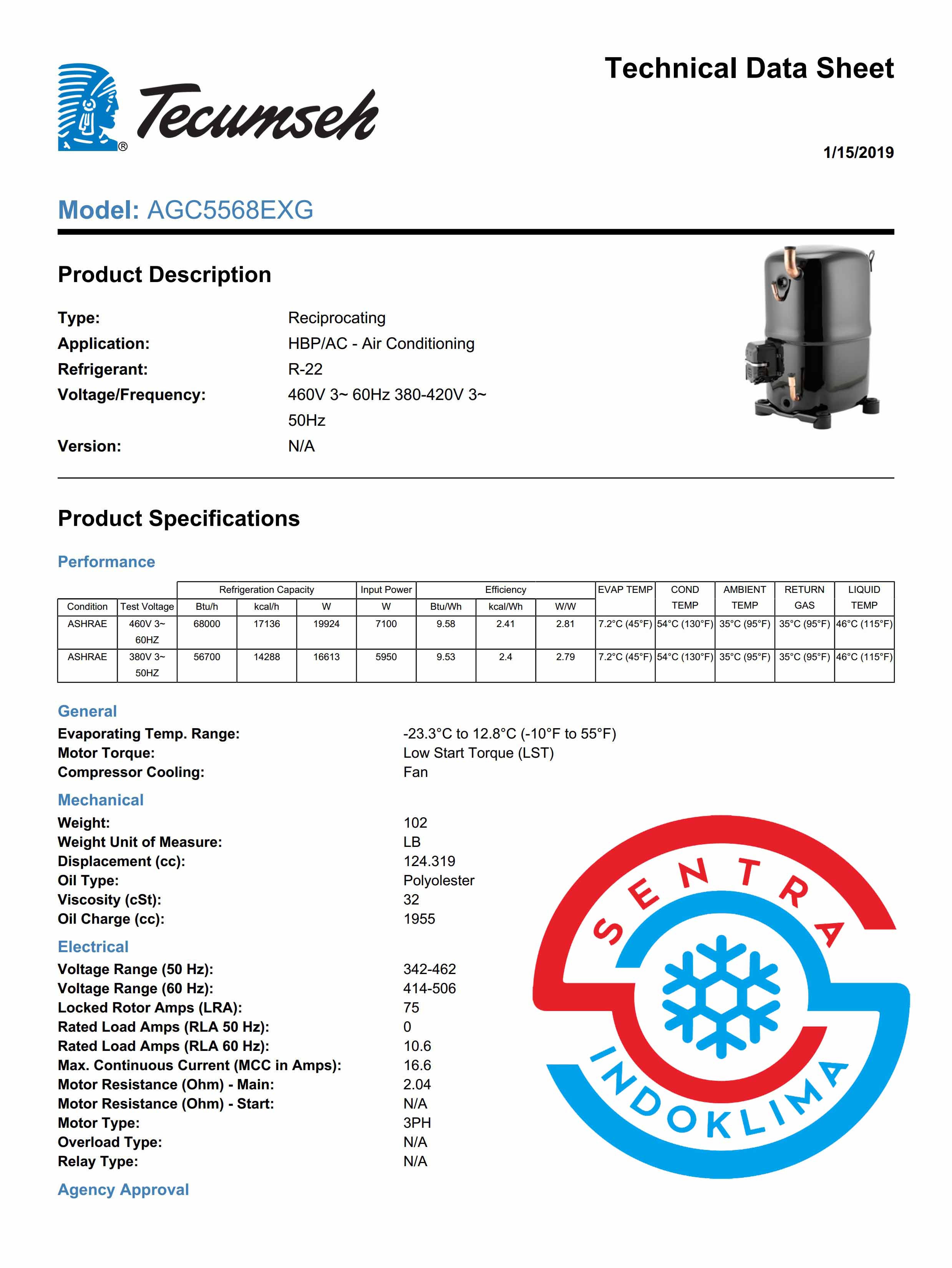 Kompresor Tecumseh AG144UT