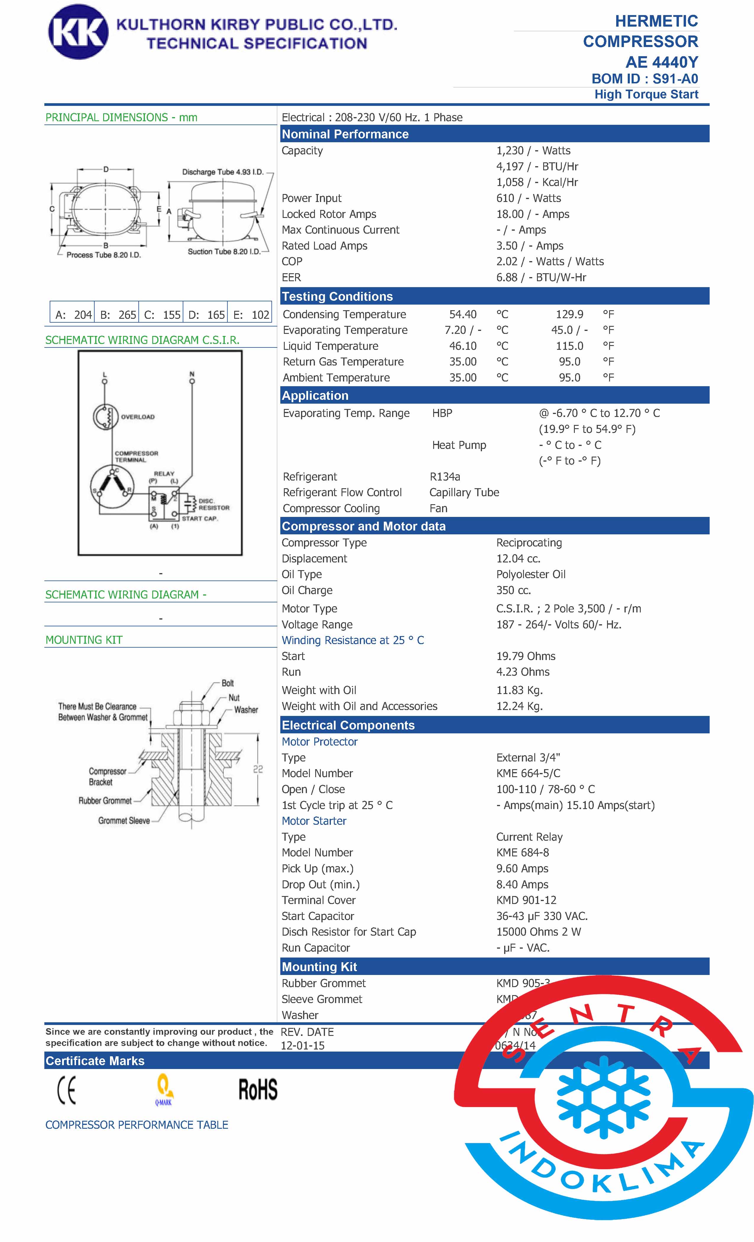 Kompresor Kulkthorn AE 4440Y